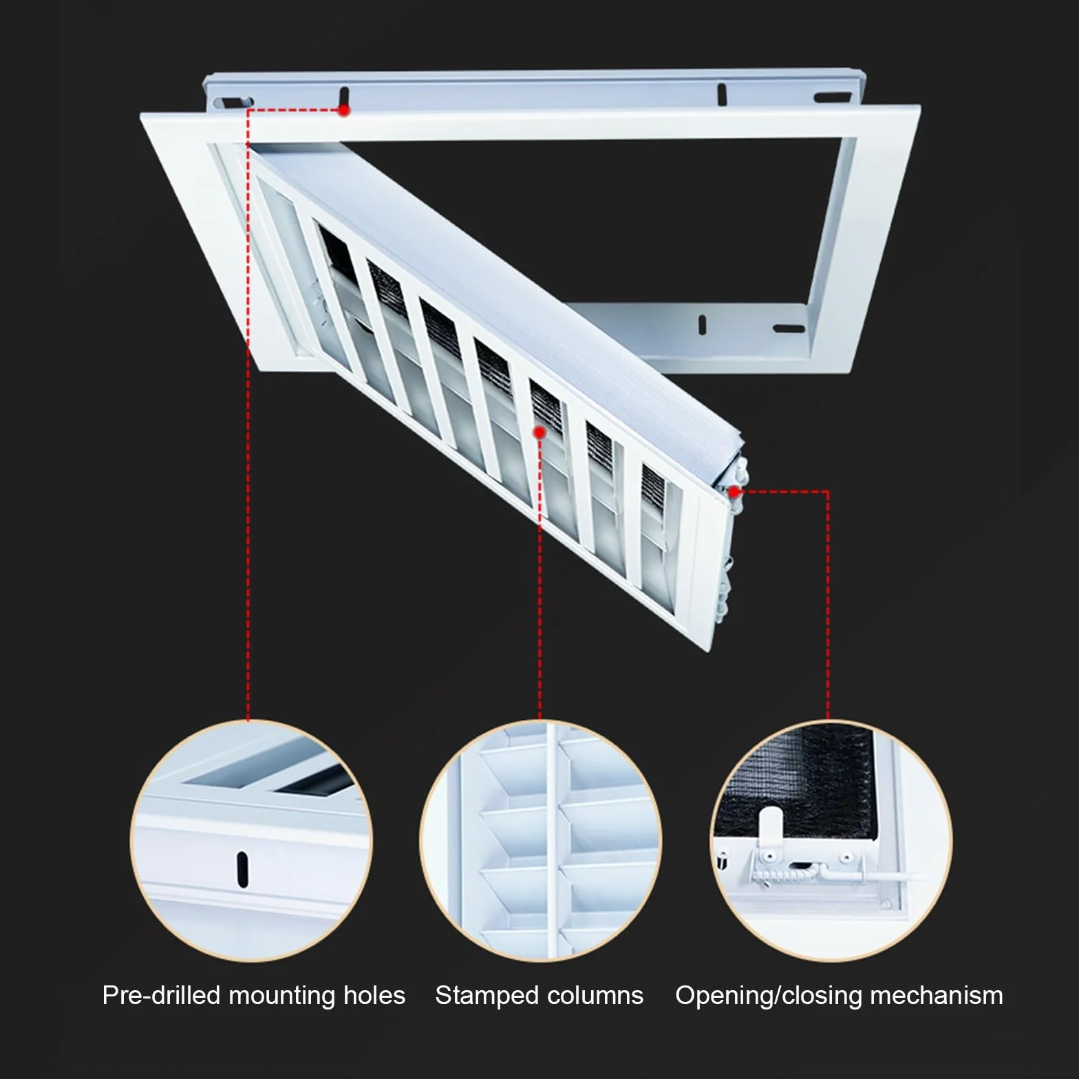 Aluminiowy panel dostępu do płyt gipsowo-kartonowych 16 x 61 cm kratka wentylacyjna z filtrem nylonowym łatwa instalacja biała osłona wentylacyjna do użytku domowego i komercyjnego