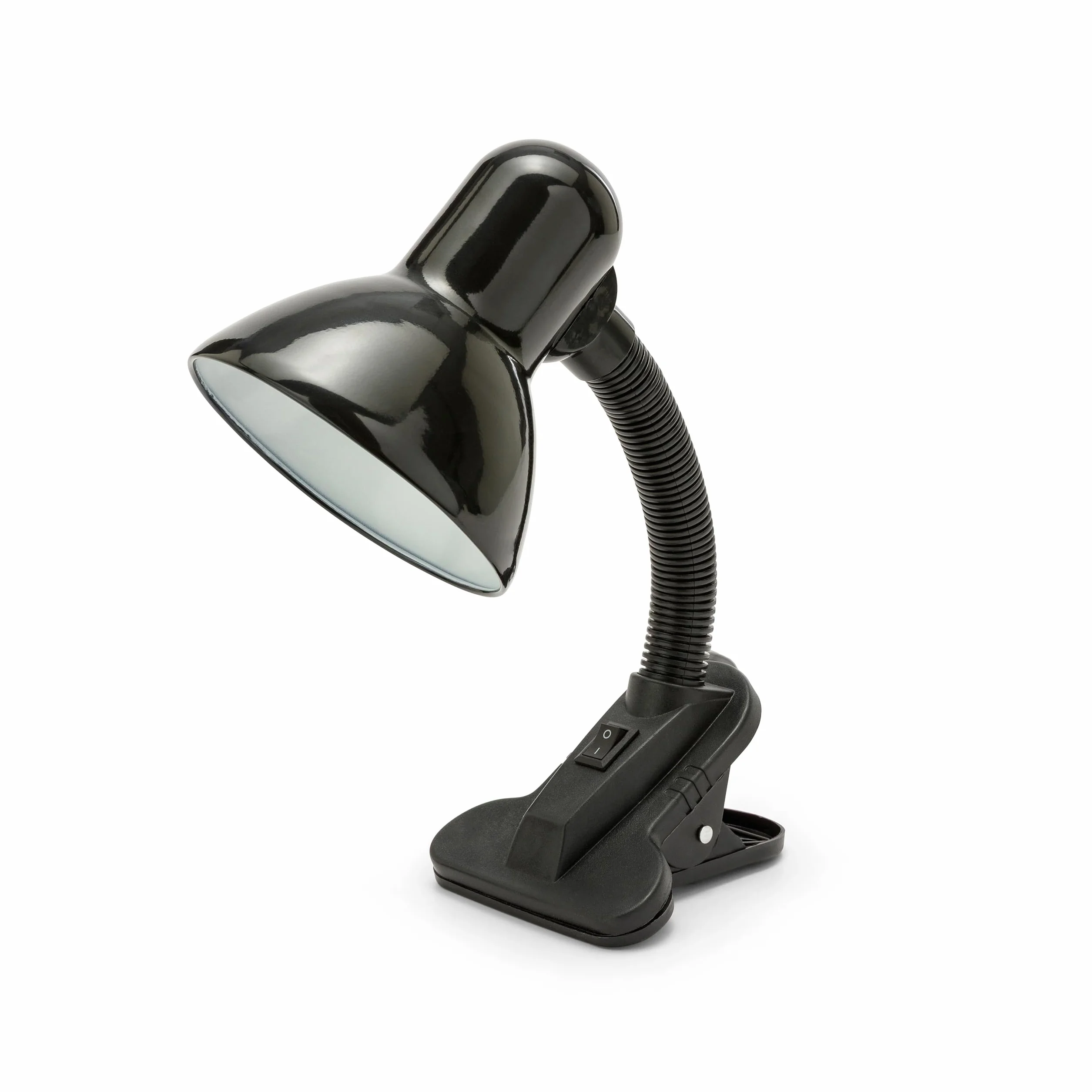 Velamp Lampa z klipsem, E27, kompatybilna z LED, elastyczne ramię, z kablem i przełącznikiem, do pokoju dziecięcego, biurka, metalu, 6 W, czarna