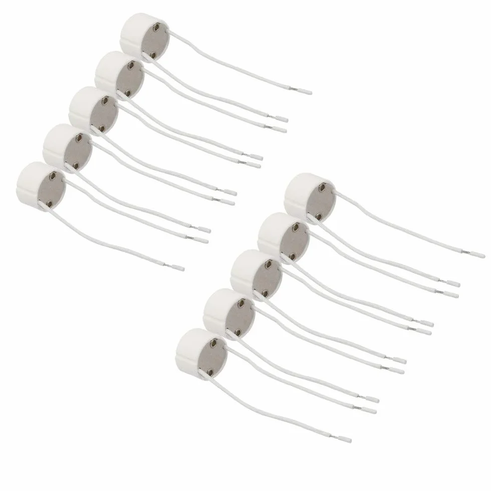 JZK - 10 x ceramiczna oprawka do lampy G10 z silikonowymi przewodami do żarówki GU10, żarówka halogenowa/reflektor LED/CFL