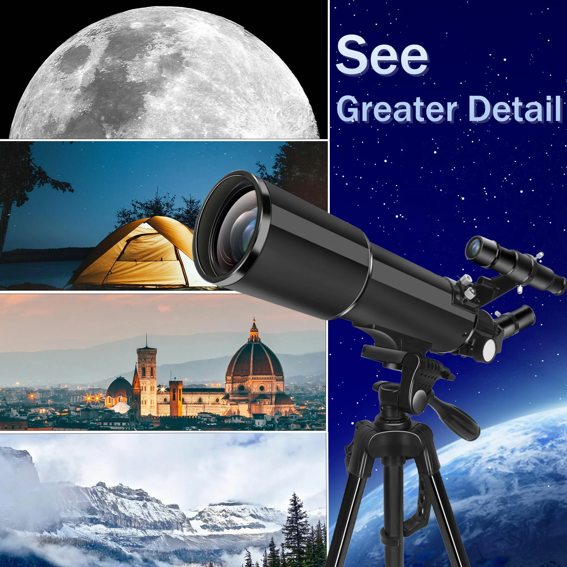 Teleskop dla dzieci Pro 70 mm 500 mm FMC refraktor astronomiczny z regulowanym statywem i uchwytem AZ
