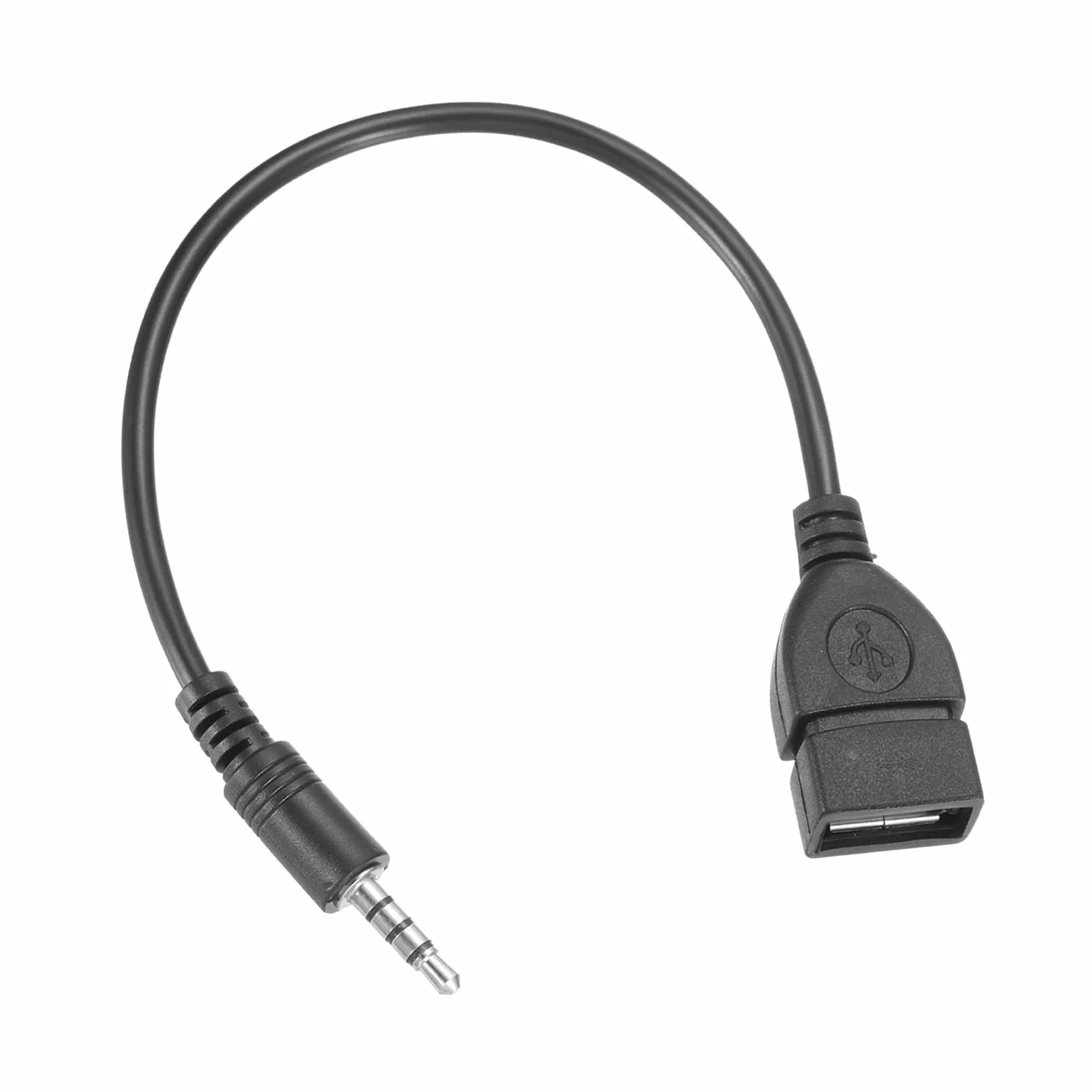 QUARKZMAN Kabel AUX na USB 3,5 mm męski wtyk audio Jack na USB 2.0 żeński konwerter czarny