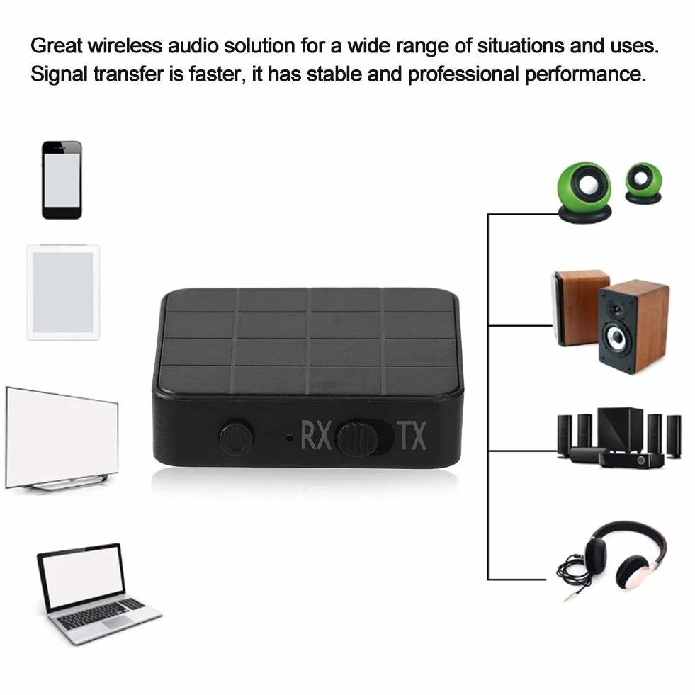 Nadajnik audio Bluetooth 5.0 2 w 1 odbiornik stereo do TV samochodu PC