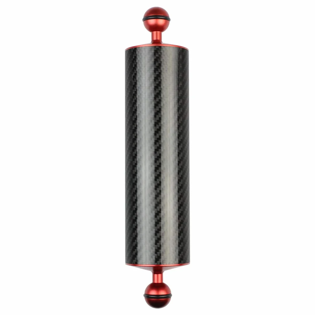 Pływająca ramię z włókna węglowego D60 mm do kamery podwodnej taca nurkowania 25 cm czerwona