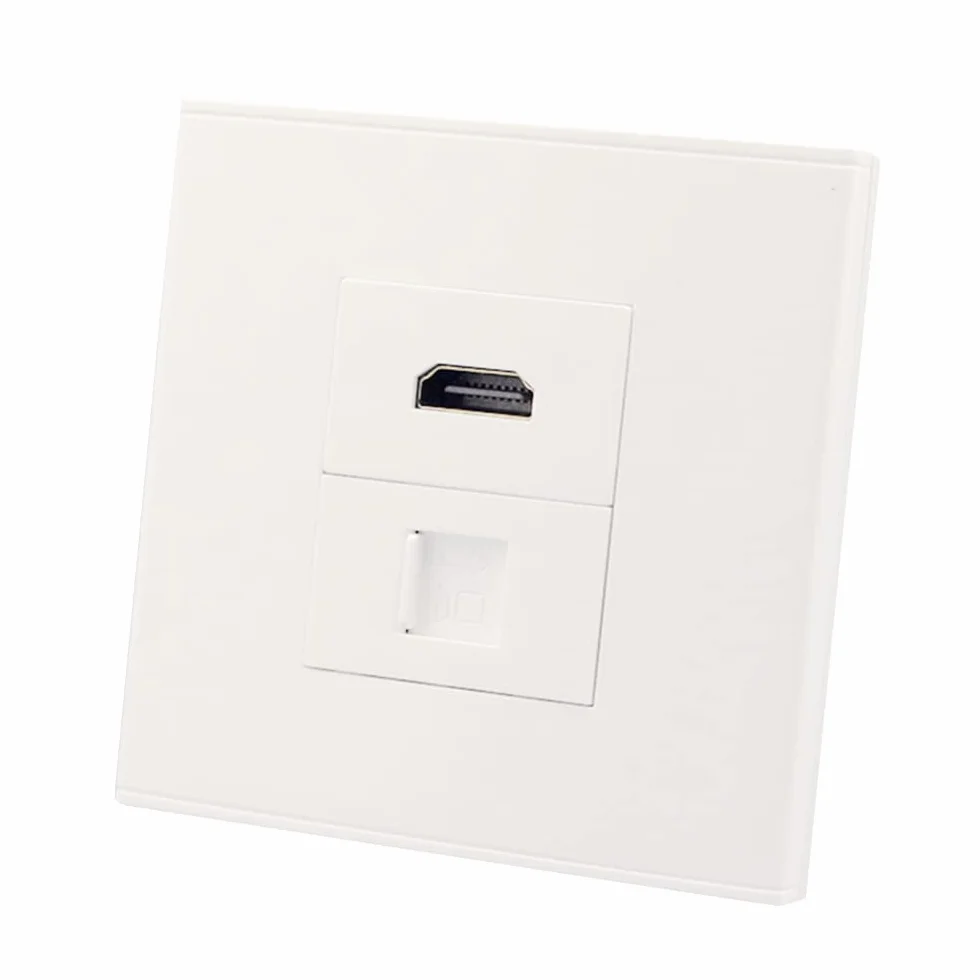 Gniazdo sieciowe CAT6 Gigabit Ethernet RJ45 LAN 86x86 mm czarne
