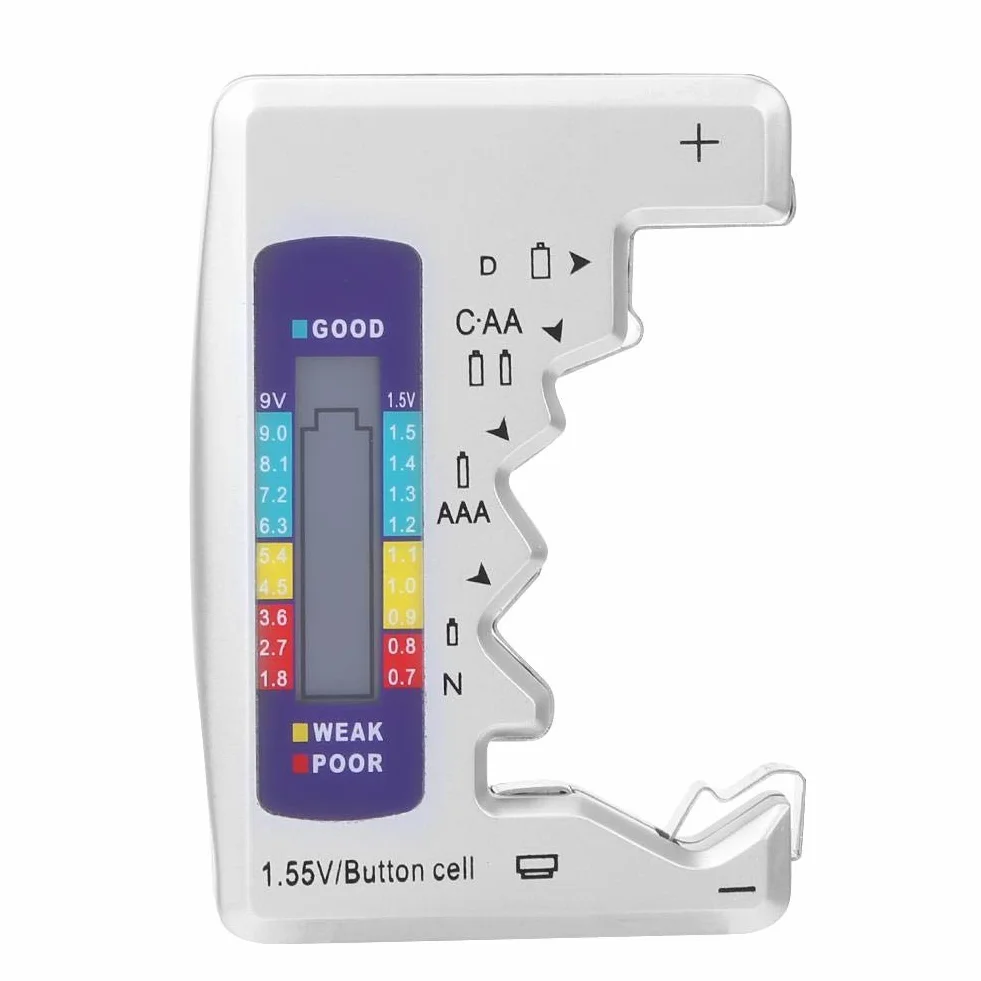 Uniwersalny cyfrowy tester baterii LCD do D C AA AAA 9V 1.5V