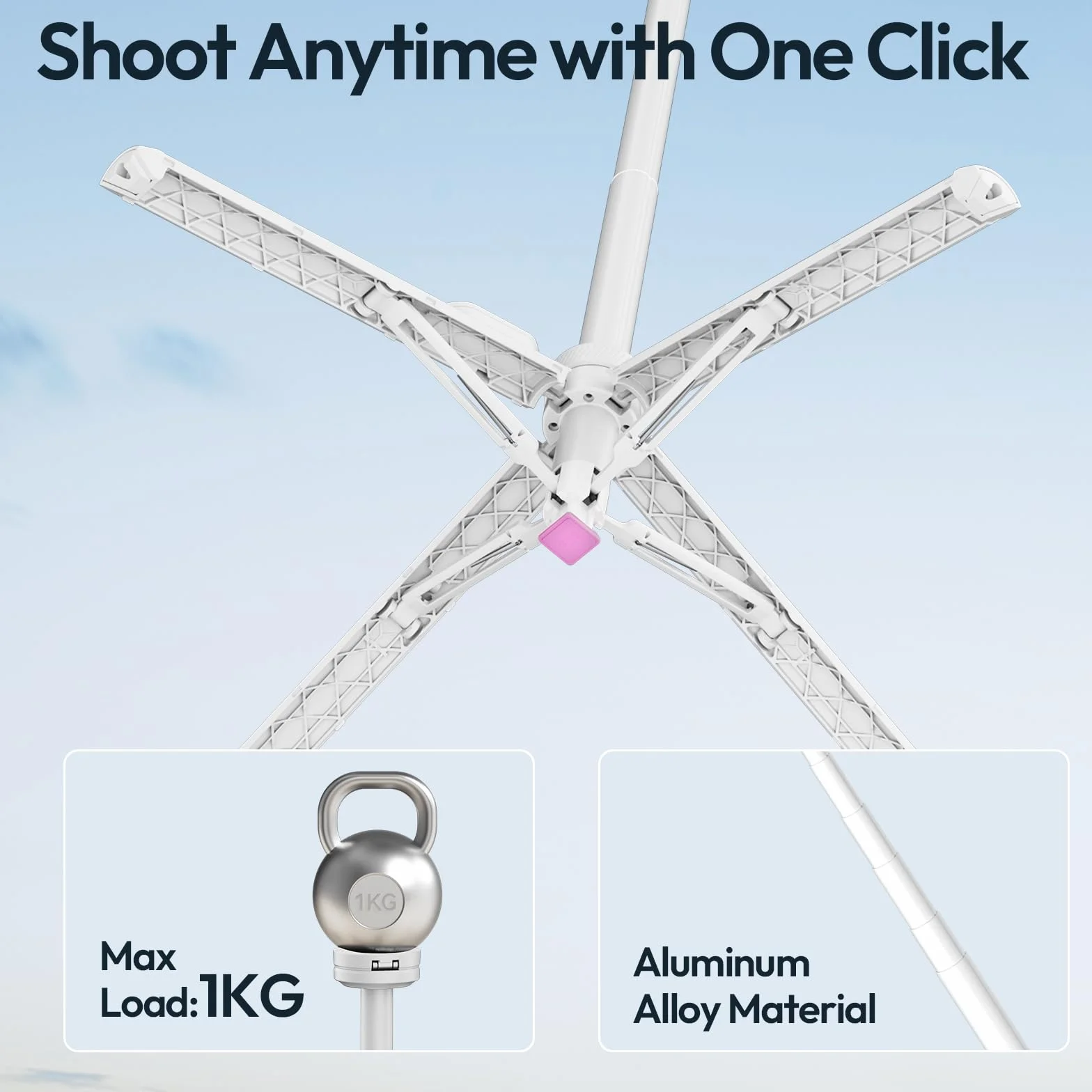 ULANZI MT85 59" Statyw magnetyczny rozkładany czteronożny z Bluetooth 150 cm