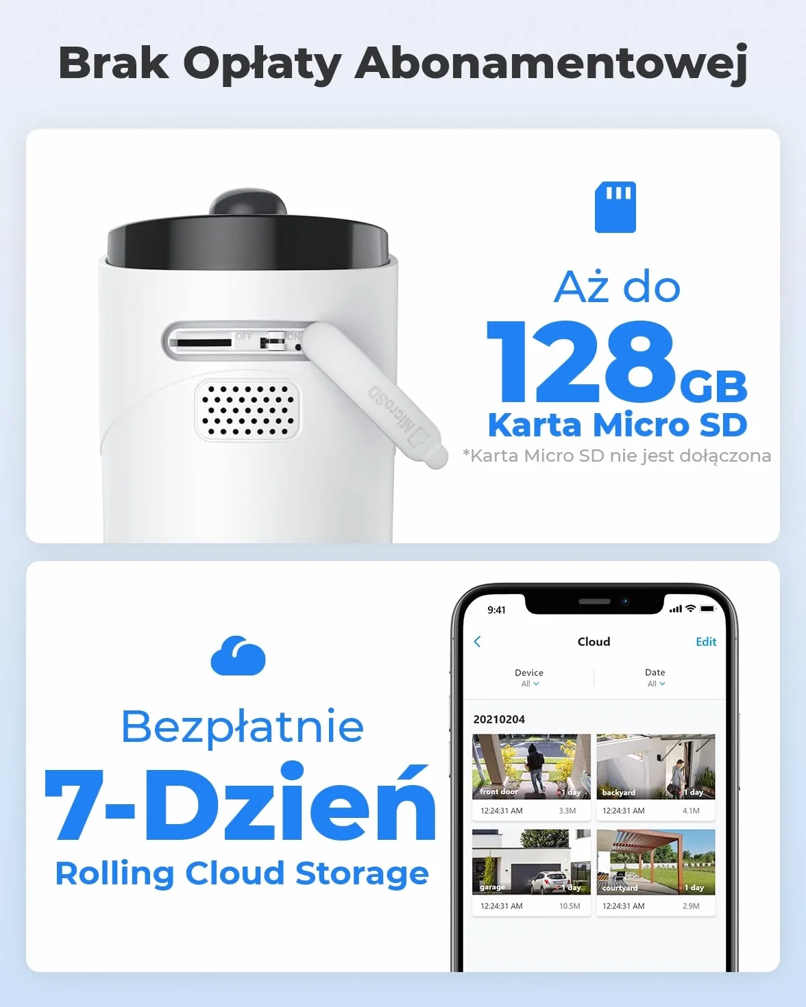 Reolink Argus Eco Solarna Kamera Zewnątrz Bezprzewodowa WiFi 1080P PIR Detekcja Ruchu