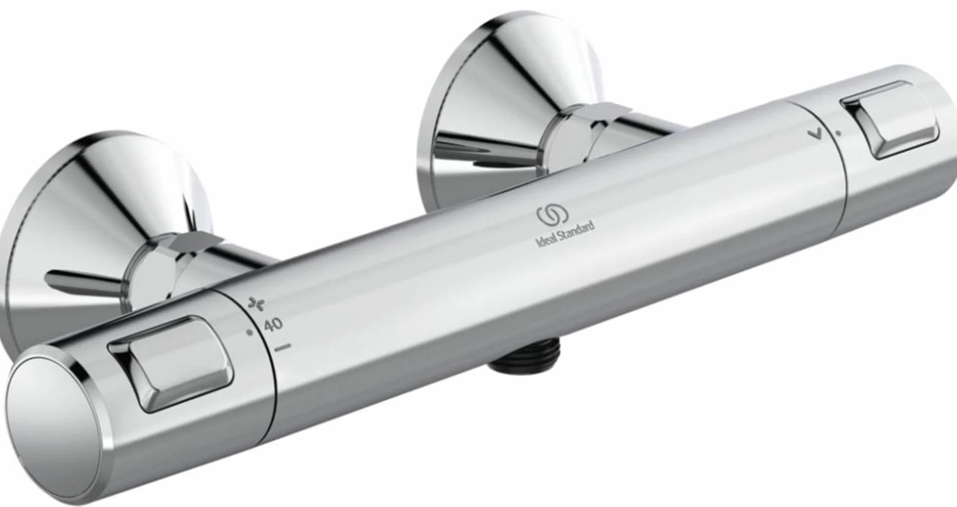 CERATHERM T25 bateria prysznicowa AP 315 x 100 x 70 mm w kolorze chromu, 22 l/min (3 bary), funkcja termostatu, oszczędność wody i energii, CoolBody, blokada bezpieczeństwa, powierzchnia SmartShine