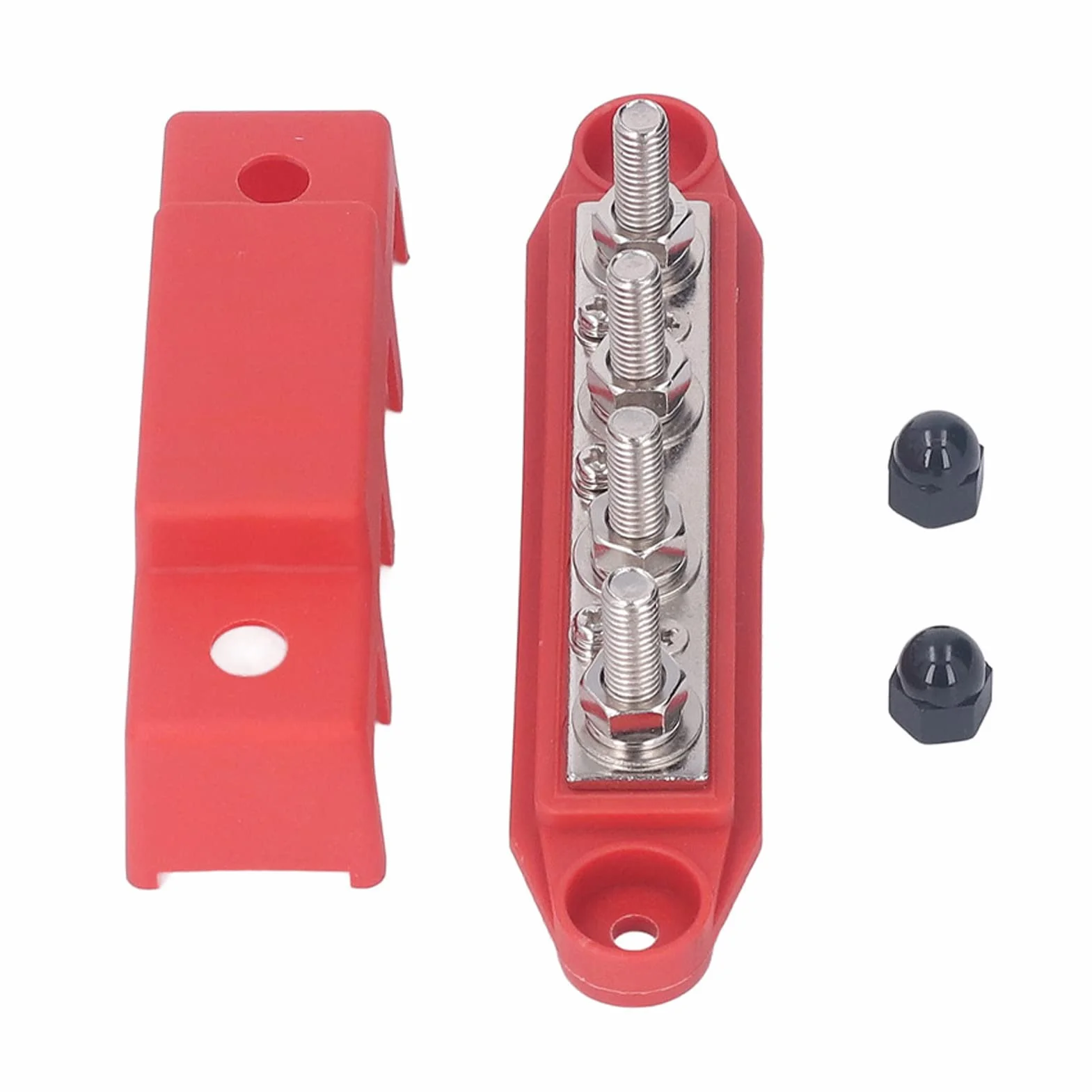 Blok Dystrybucji Zasilania Heavy Duty M8 4 Szpilki Zaciskowe Szyna Zbiorcza DC48V 250A RV Marine