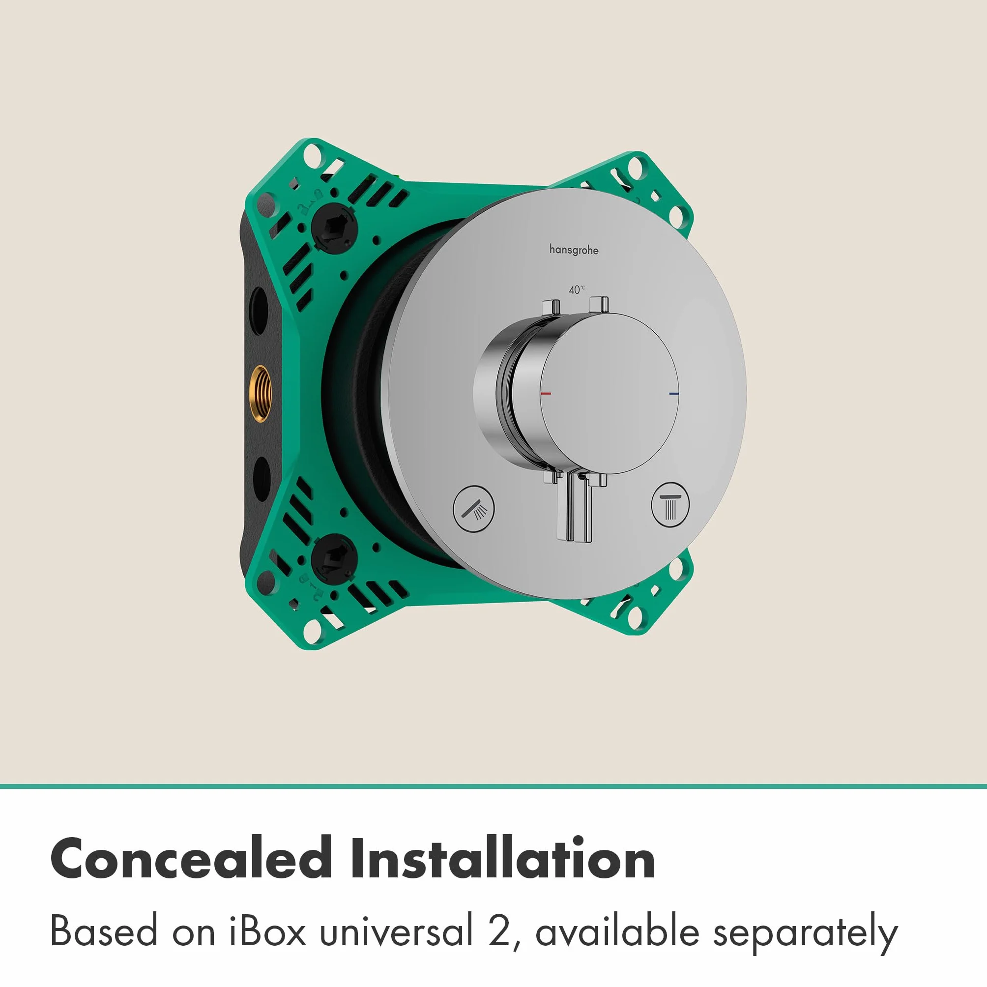hansgrohe Ecostat Comfort S - termostat prysznicowy podtynkowy, armatura prysznicowa z blokadą bezpieczeństwa (SafetyStop) w temperaturze 40°C, termostat do prysznica, dla 2 odbiorników, szczotkowany