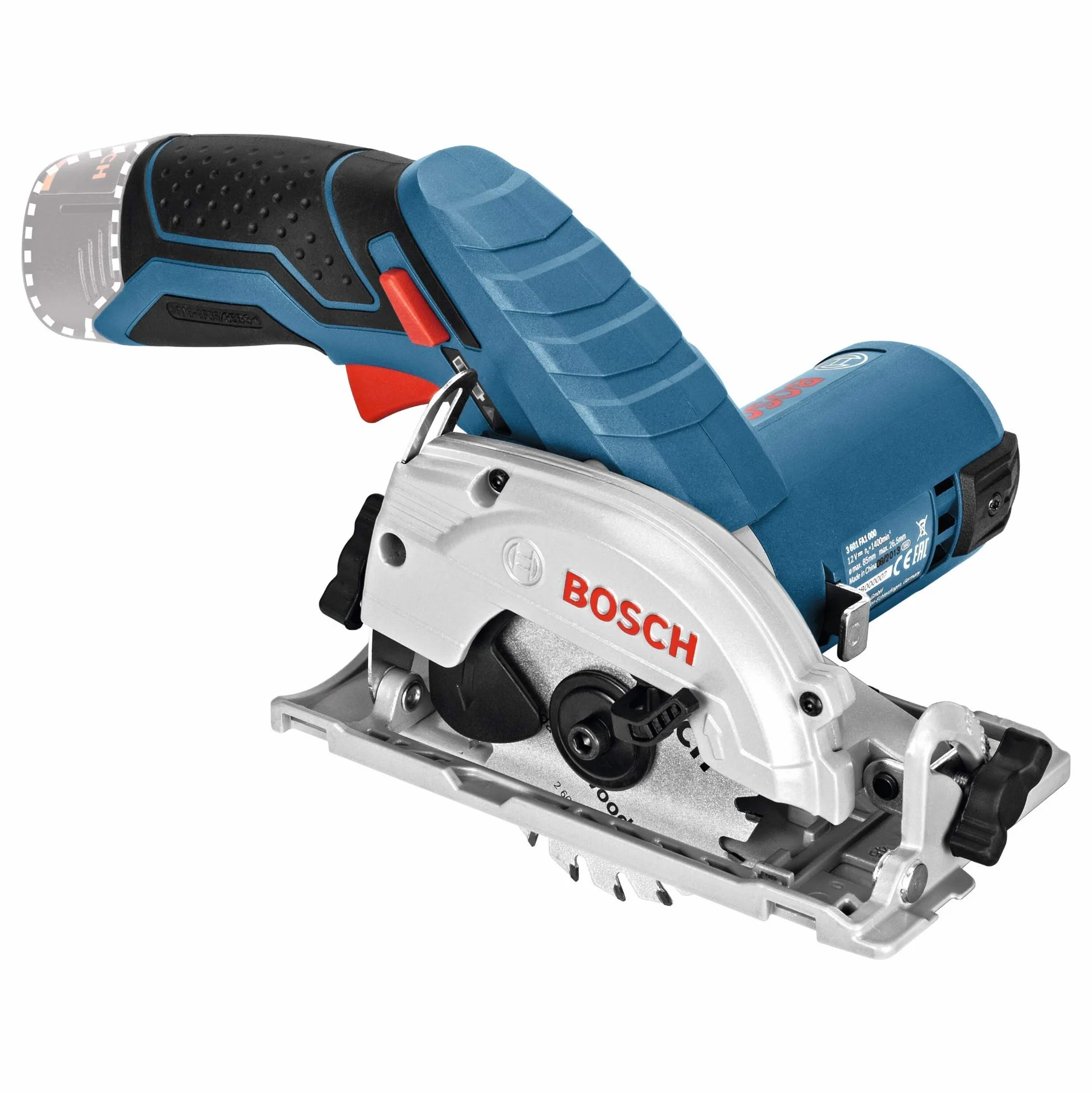 Bosch Professional System profesjonalny 12 V firmy : akumulatorowa pilarka tarczowa GKS 12V-26 (Ø tarczy: 85 mm, bez akumulatorów i ładowarki, walizka L-BOXX 136)
