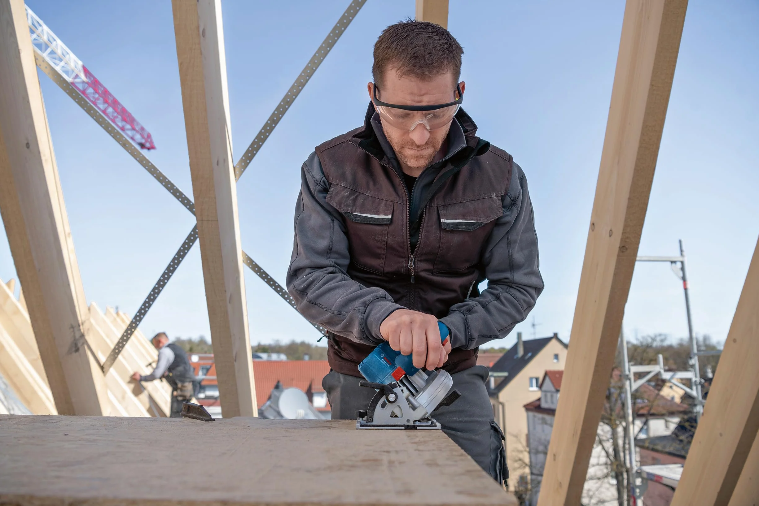 Bosch 1 x prowadnica równoległa do pilarek tarczowych GKS 18V-57-2 (do prostych cięć równoległych, profesjonalne akcesoria do piły tarczowej)