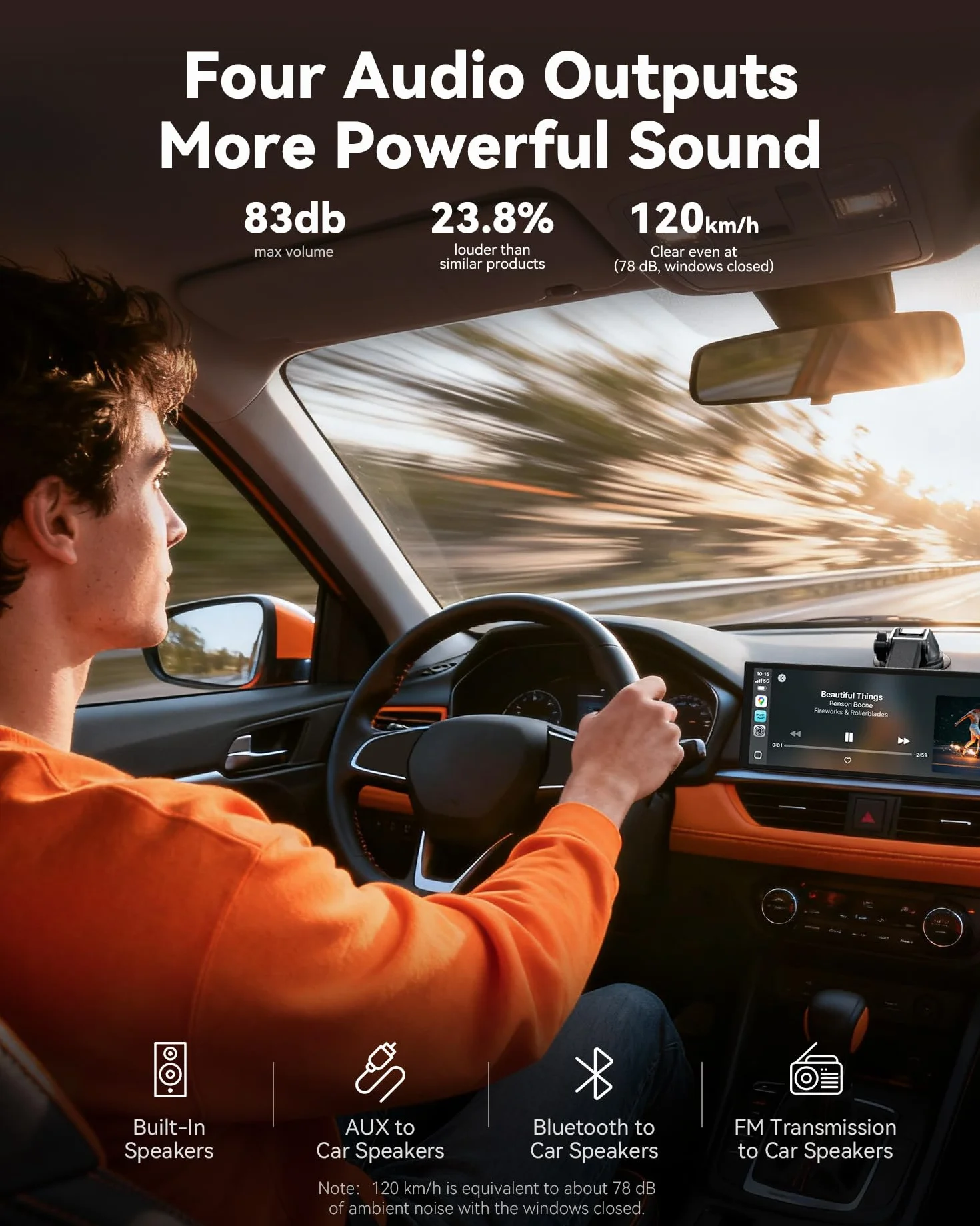 Bezprzewodowy ekran samochodowy Apple CarPlay Android Auto 60 kl./s OTA Bluetooth