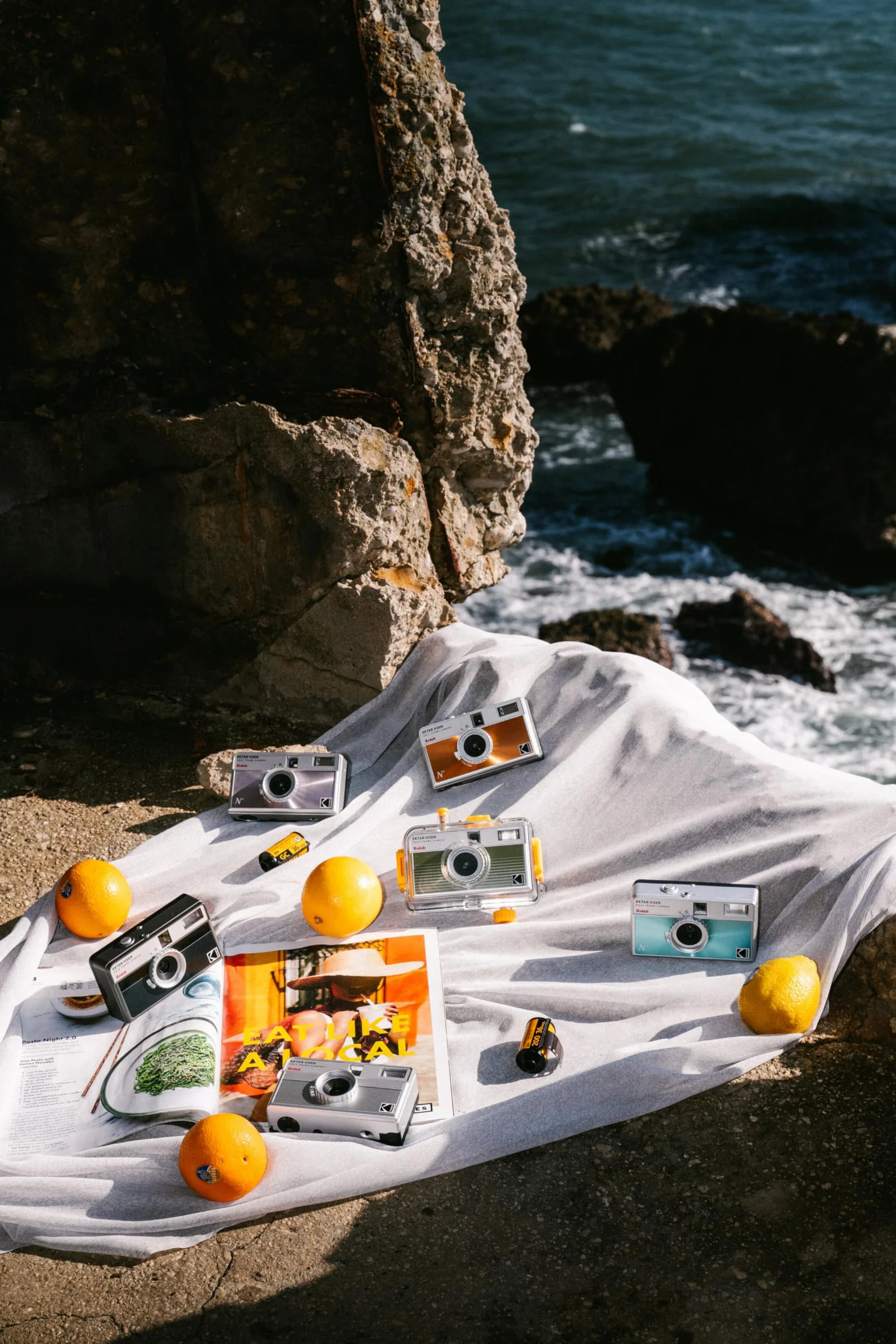 KODAK EKTAR H35N półramkowa kamera filmowa zestaw premium,35mm wielokrotnego użytku,wodoodporna obudowa,zwalniacz kabla,filtry kolorowe,błyskową(film i baterie AAA nie są dołączone)(Zielony)