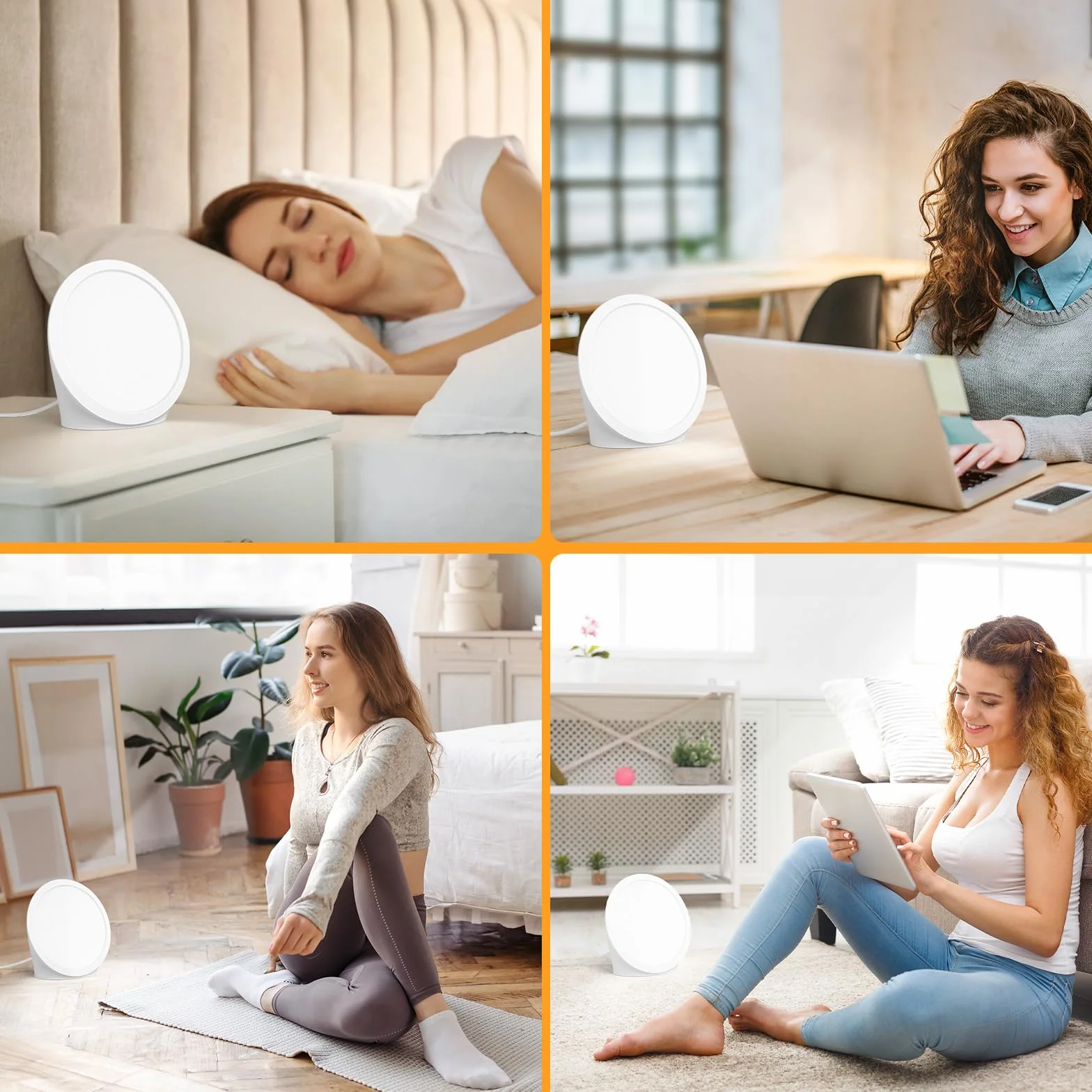 Lampa dzienna 10000 luksów, 3 barwy światła, 6 timerów, 5 regulowanych poziomów natężenia światła i funkcja pamięci, lampa słoneczna bez promieniowania UV na biurko