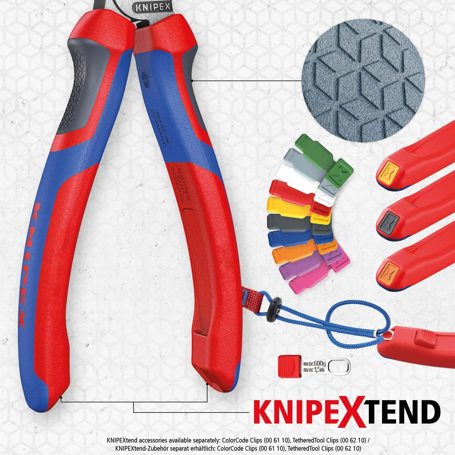 KNIPEX Zestaw szczypiec bestsellerów 1 x 03 02 180, 1 x 70 02 160, 1 x 87 01 250 w opakowaniu z zawieszką, 00 20 09 V01