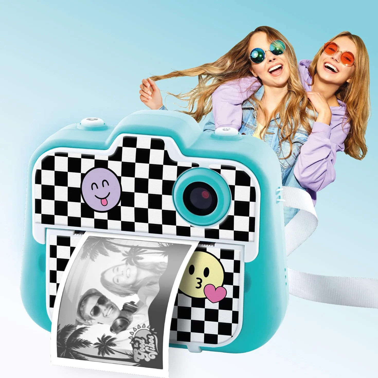 Canal Toys - Aparat do natychmiastowego druku fotograficznego, selfie i wideo - papier termiczny na 250 zdjęć - Wyświetlacz LCD - od 8 lat - CLK 001, jasnoniebieski