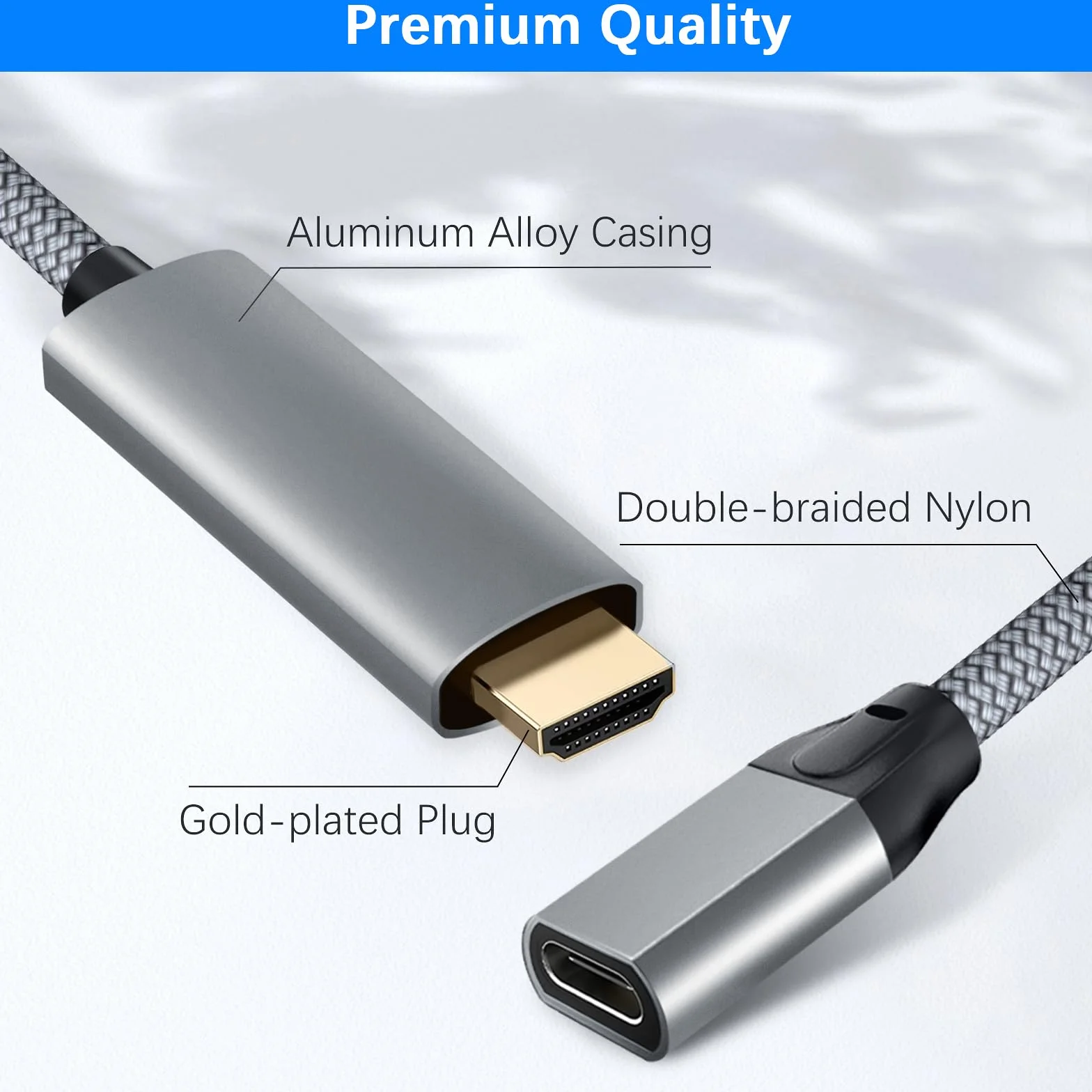 Basesailor Przejściówka USB-C na HDMI 4K 60 Hz Thunderbolt 3 Adapter do MacBook Pro