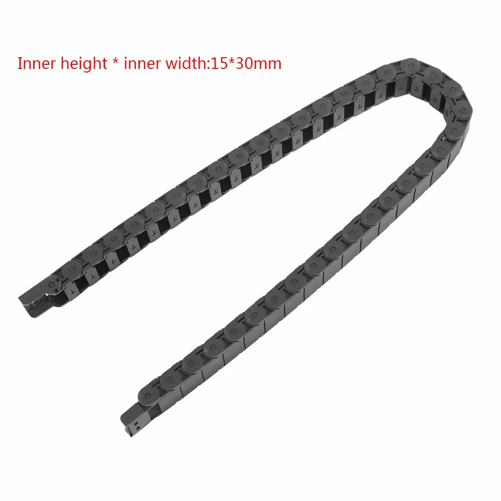 Bagażnik na kabel, 3,28 ft nylonowy łańcuch ciągnący drut kabel grawerowanie akcesorium maszynowe 15 mm x 30 mm długości czarny
