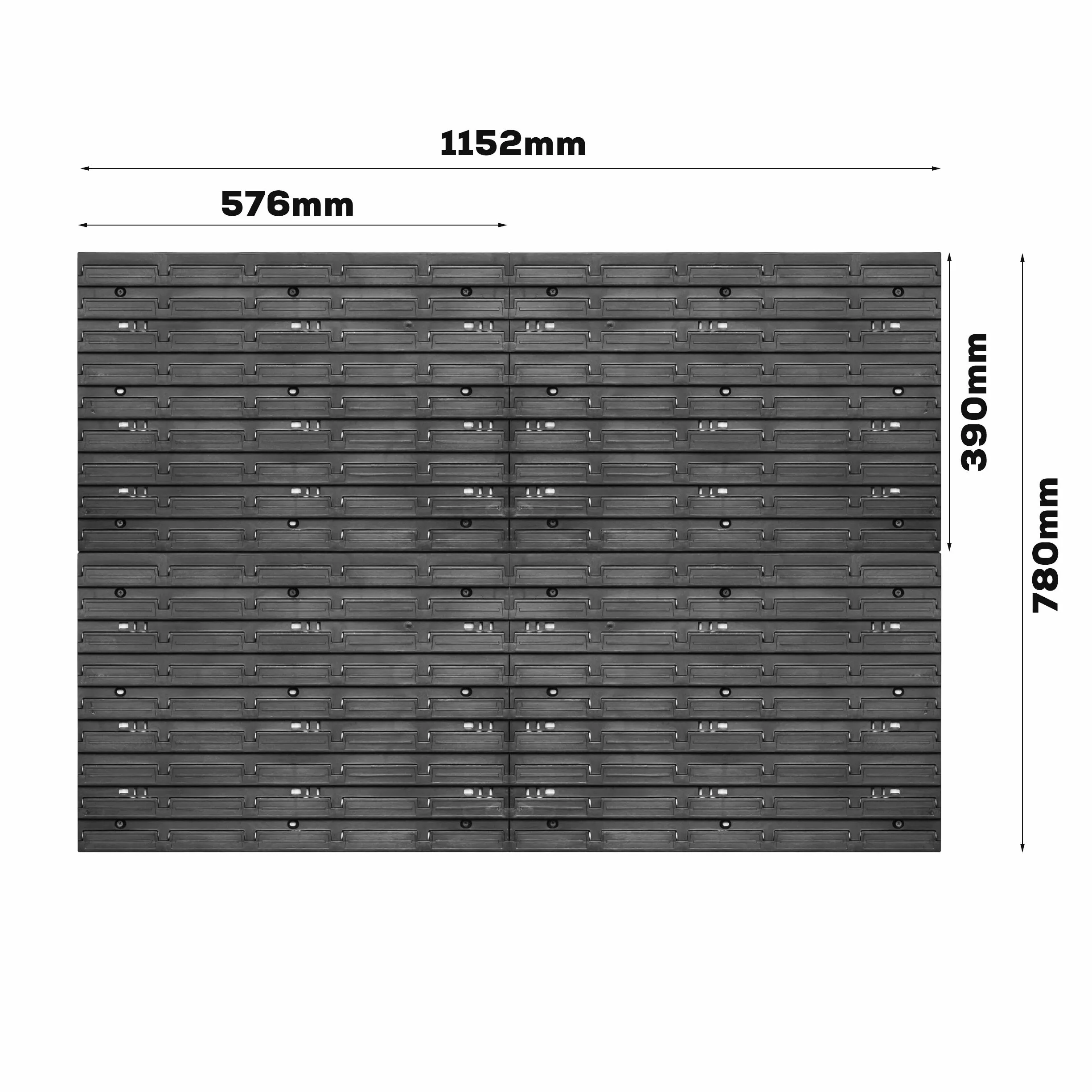 System magazynowy regał ścienny 1152 x 780 mm, 75 szt. pudełka, pojemniki do układania w stos, pojemniki do przechowywania, bardzo mocne płyty ścienne, regał, możliwość rozbudowy, regał warsztatowy, magazyn, regał ścienny, regał wtykowy