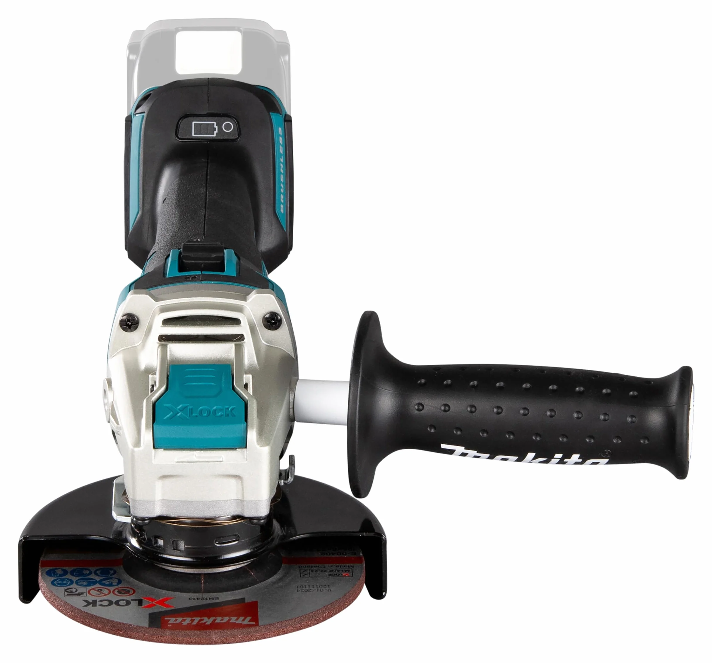 Makita DGA521ZX1 akumulatorowa szlifierka kątowa 18 V z przełącznikiem suwakowym (bez akumulatora, bez ładowarki), Zielona/Czarna