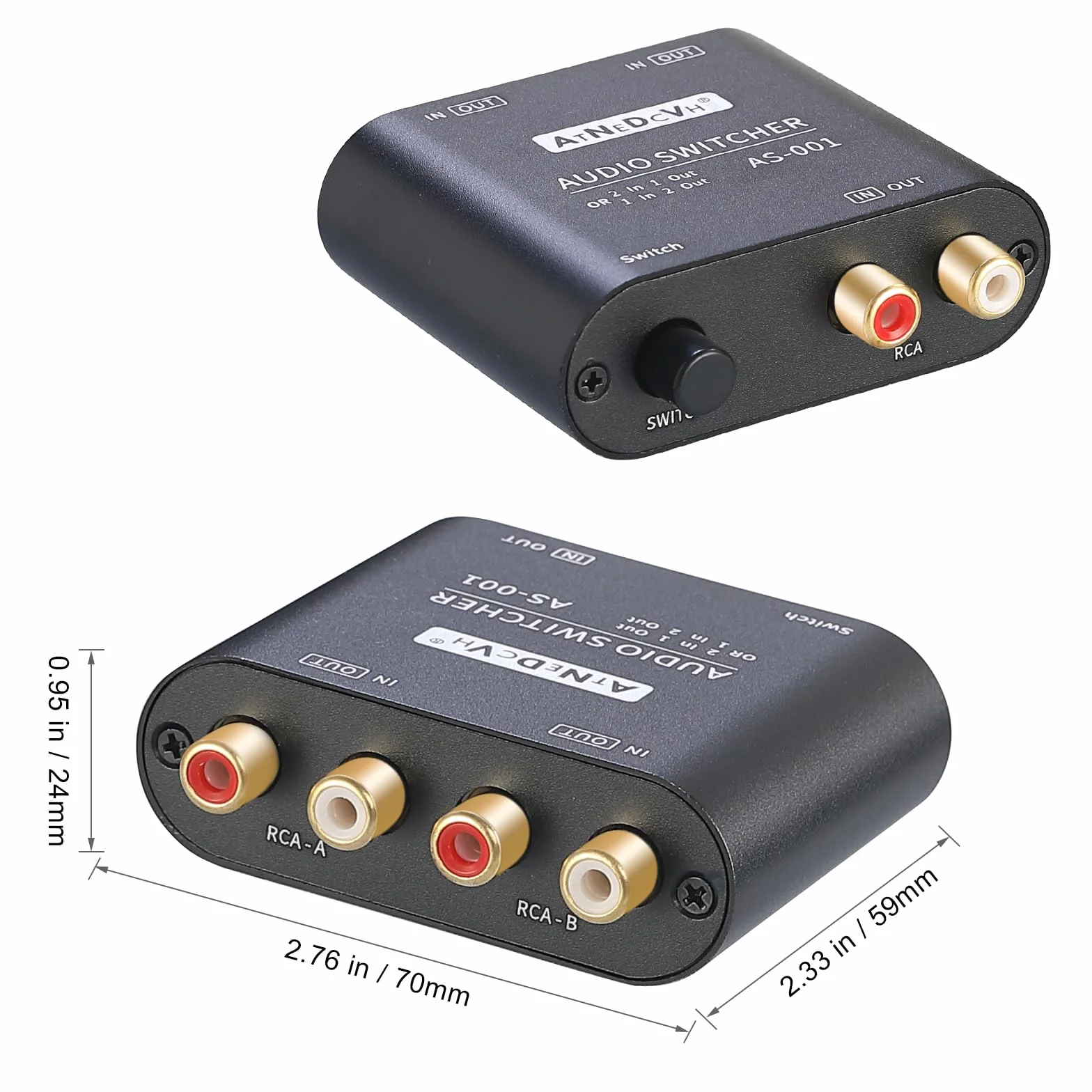 Dwukierunkowy przełącznik audio RCA 3,5 mm 2-drożny stereofoniczny L/R