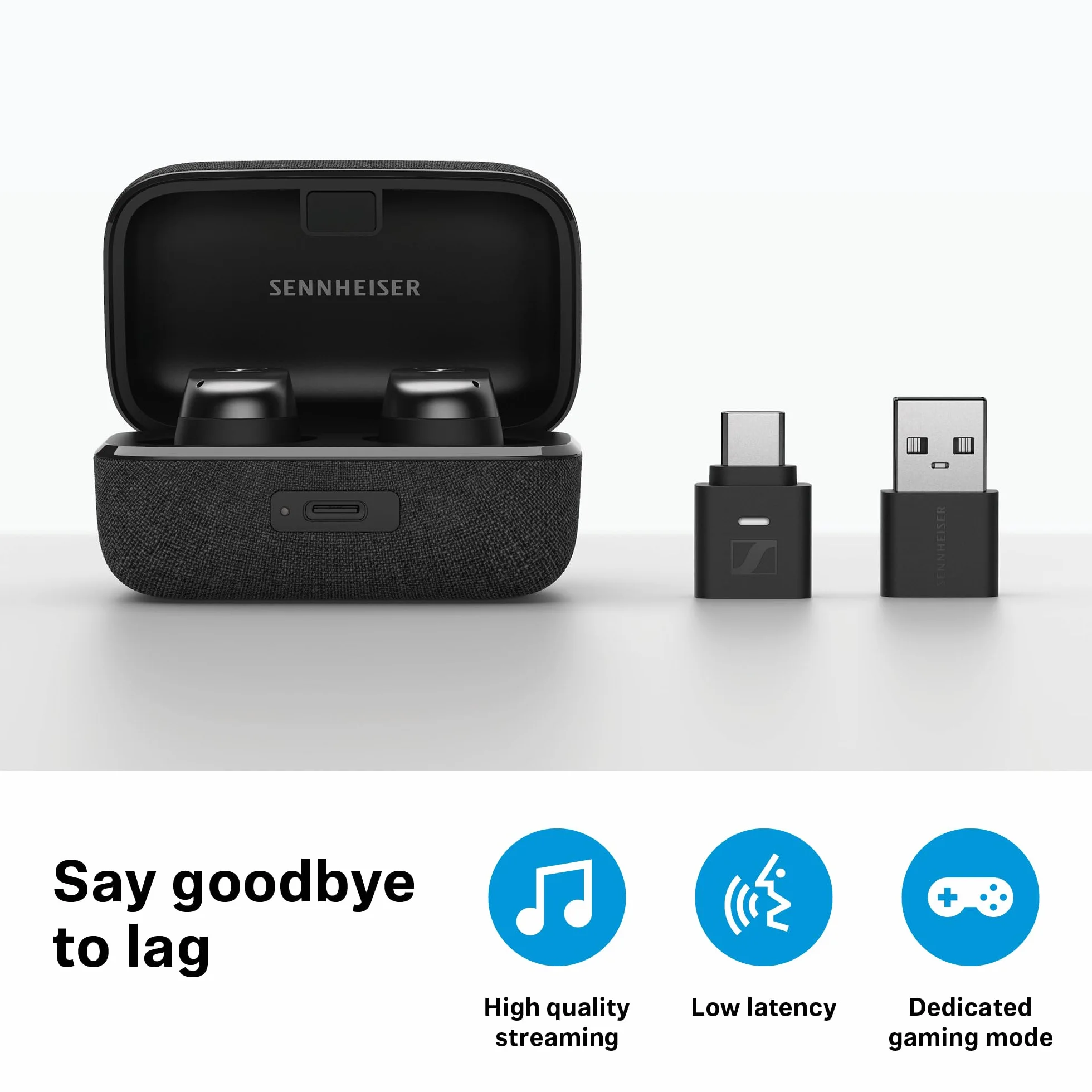 Sennheiser BTD 700 Bluetooth USB Dongle - aptX Lossless, Auracast, nadajnik audio Plug & Play do słuchawek i głośników, bardzo niskie opóźnienie, kompatybilny z Bluetooth 5.4, USB-C i USB-A