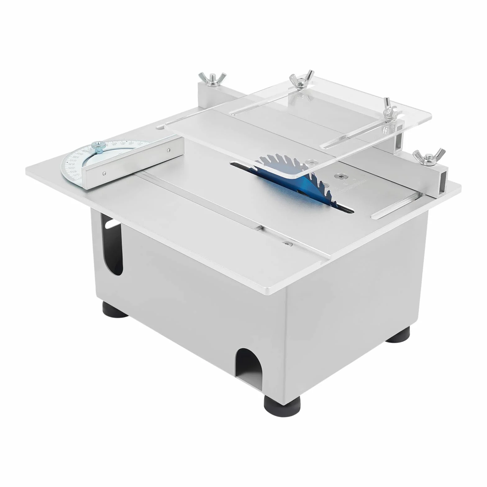 Mini stołowa pilarka tarczowa 96 W, mała z 7 stopniami prędkości, wychylna 0-180°, głębokość cięcia 0-29 mm, do drewna, aluminium, akrylu – idealna dla majsterkowiczów i warsztatów