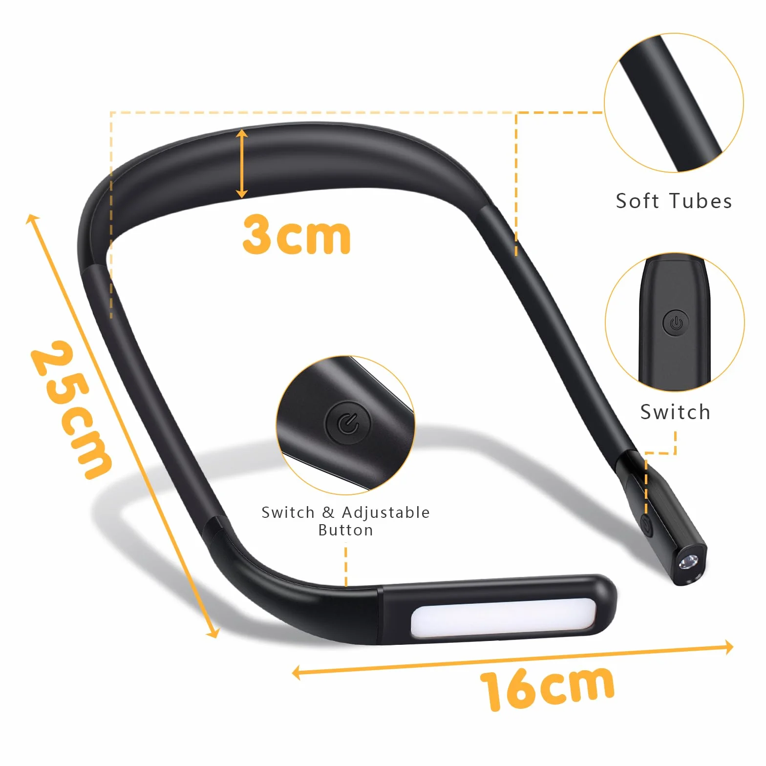 Alyvisun Lampka do Czytania Książki Na Szyję, LED Lampki Do Książek w Łóżku USB Ladowania Przenośne Neck Reading Book Light na Drutach, Napraw, Podróży, na Kemping