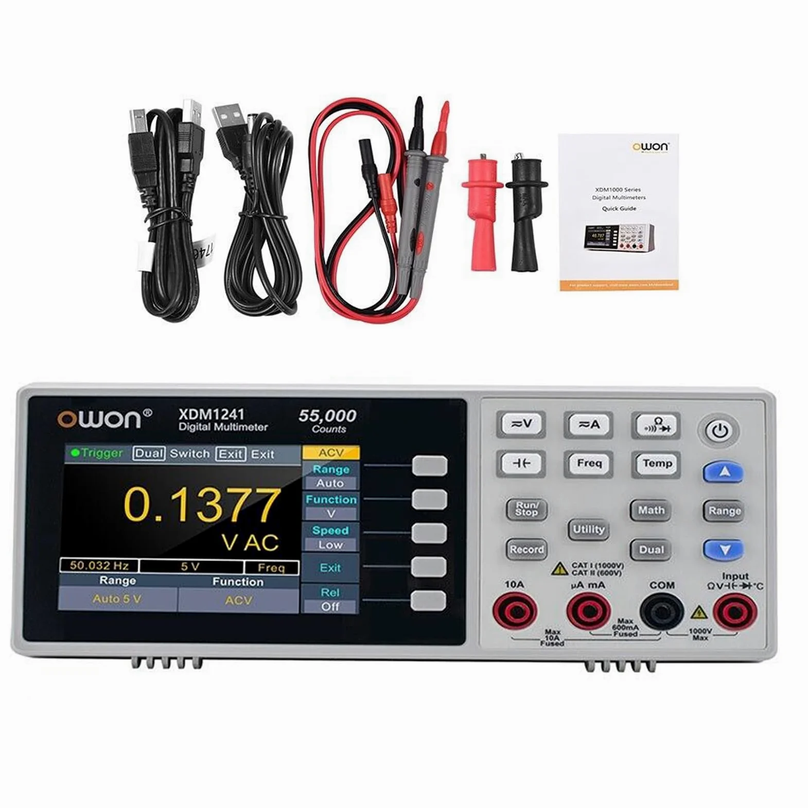 OWON XDM1241 mini bateria stołowa, cyfrowy multimetr, 3,7-calowy wyświetlacz LCD, cyfrowy multimetr, prawdziwy miernik temperatury RMS