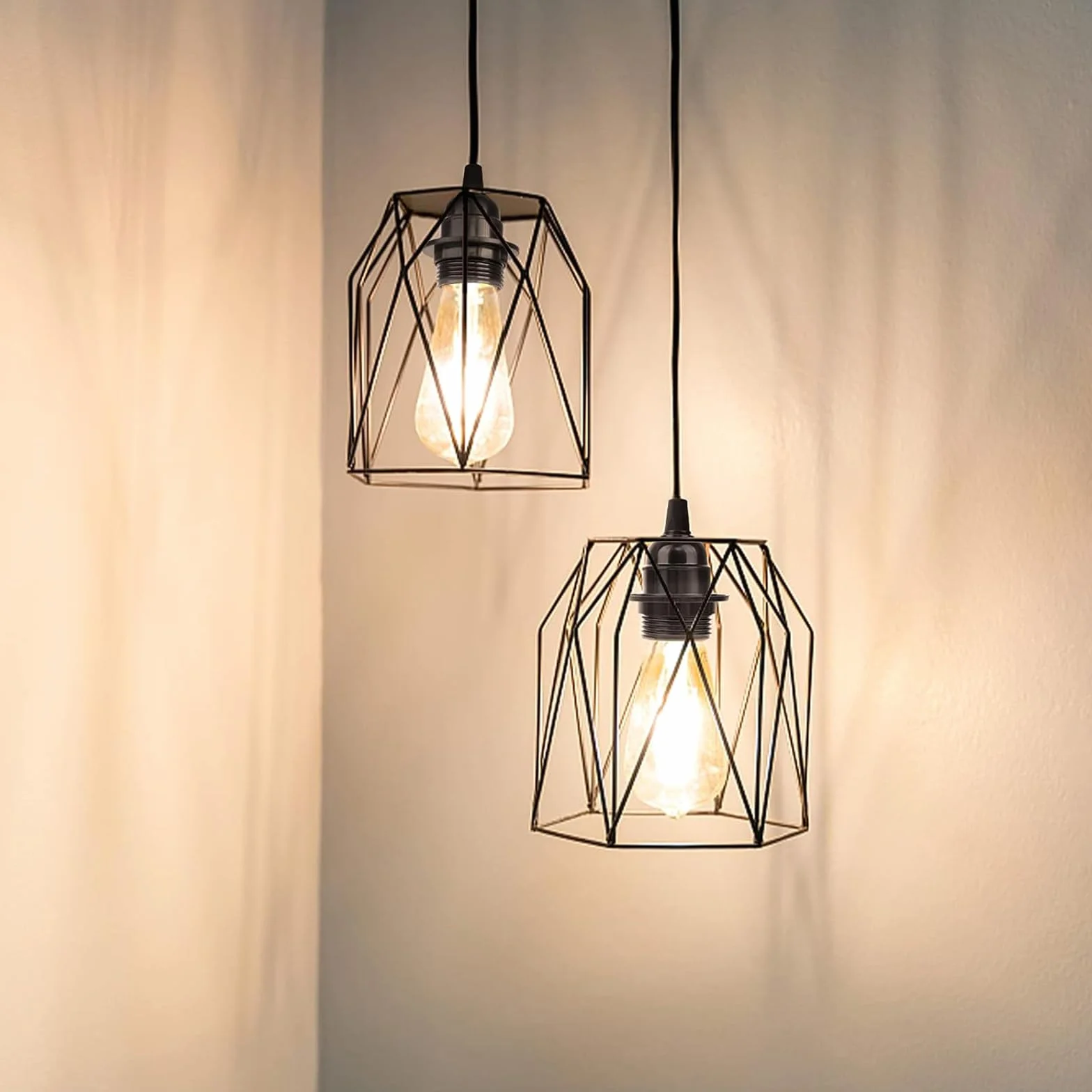 Powice Oprawka E27, 2x czarna, do lampy stołowej, stojącej lub sufitowej, oświetlenie retro