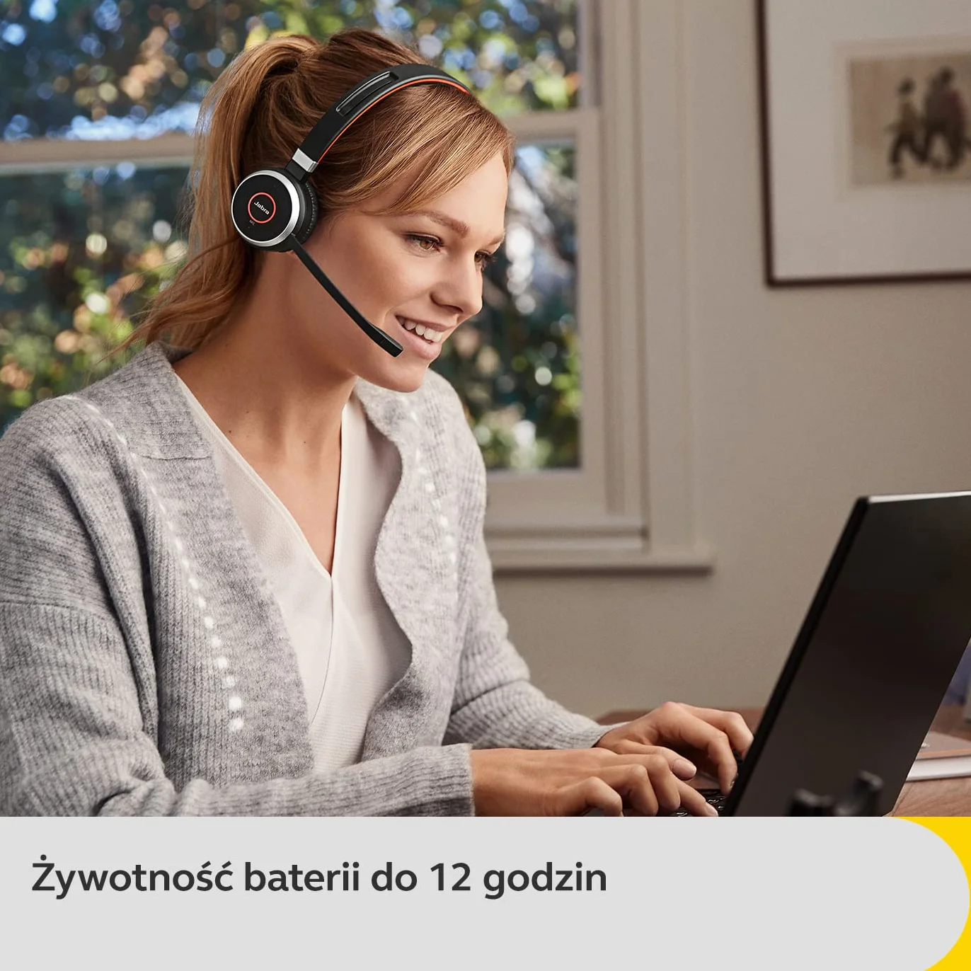 Jabra Evolve 65 SE bezprzewodowy zestaw słuchawkowy Bluetooth stereo z redukcją szumów, czarny