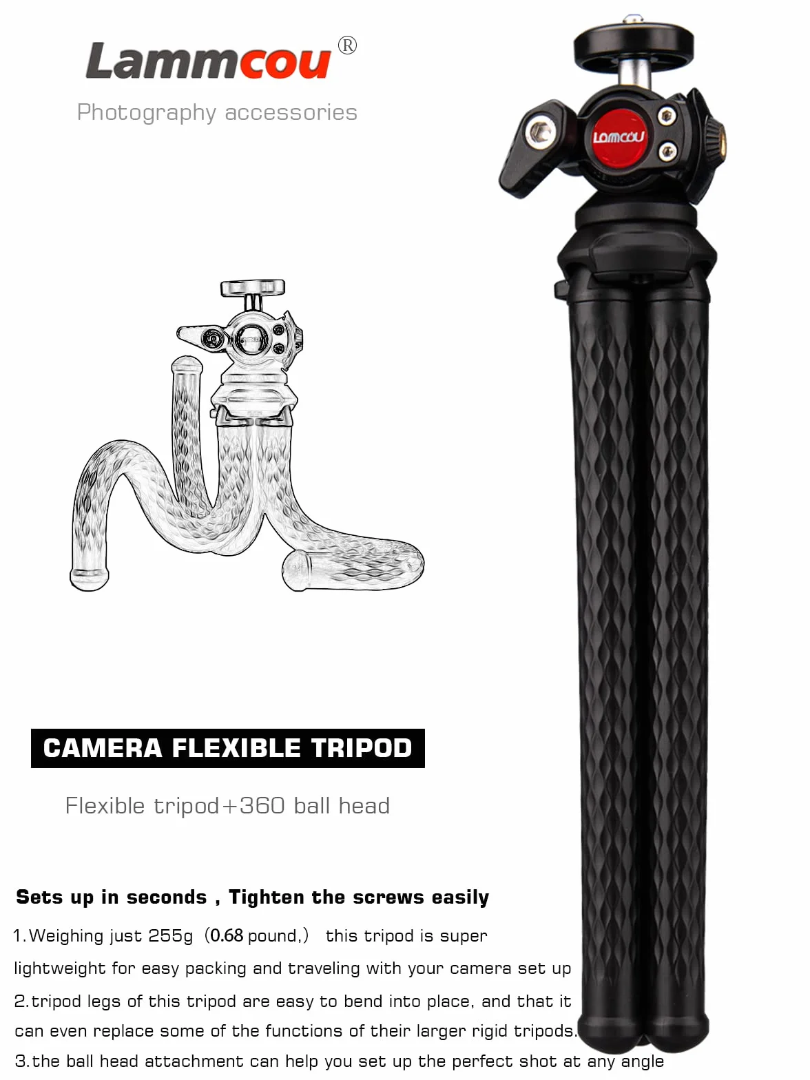 Bendy Selfie Gorrila Statyw do aparatu DSLR mini mały podróżny lekki kompaktowy kamera vlogowanie wideo kamera internetowa projektor akcesoria