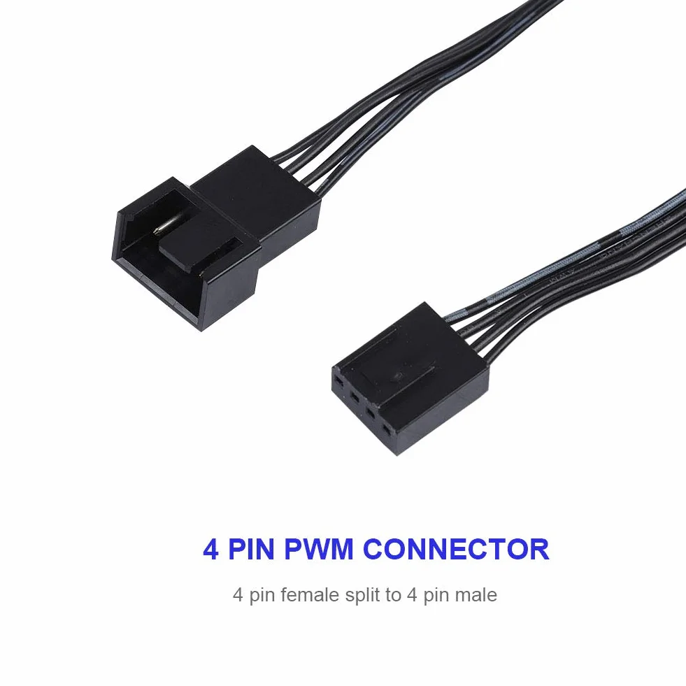 Przedłużacze PWM 4PIN 4-pin do wentylatorów PC, gniazdo-wtyczka 4-pin i 3-pin, 5 sztuk