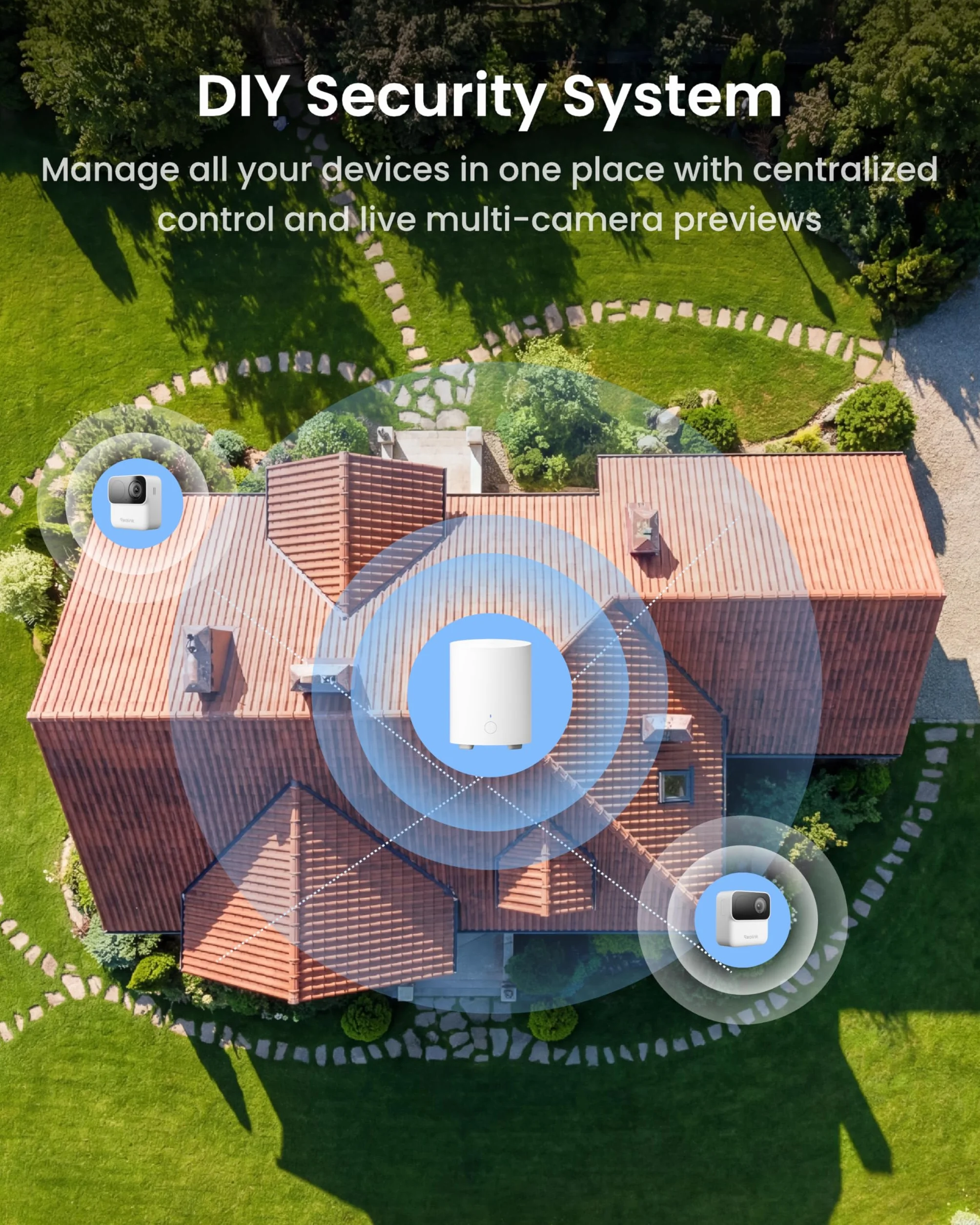 Reolink Argus MagiCam z zestawem Home Hub Mini, zewnętrzna kamera bateryjna 2 MP/1080p, wodoodporność IP67, dwa sposoby zasilania, montaż magnetyczny, zdalny dostęp, inteligentne odtwarzanie