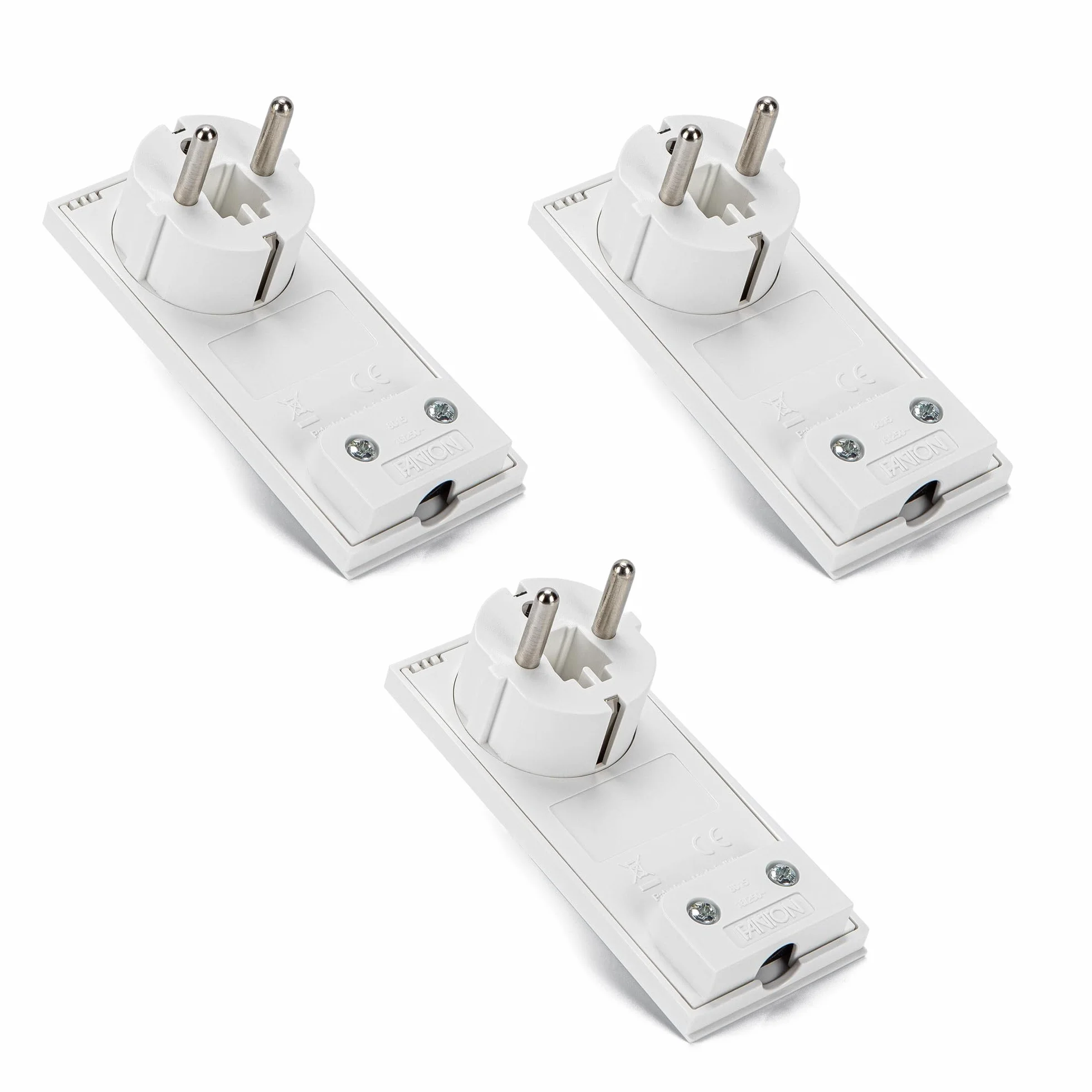 FANTON 80065-B3 3 sztuk Obrotowy ultra płaski schuko 2P+T 16A mod. CLOCK biały kolor