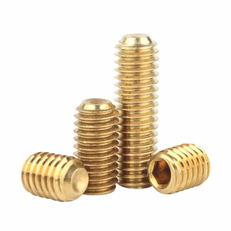 M2 x 4mm 50 Pcs Nasadka gniazda Śruby dociskowe Mosiądz Gniazdo sześciokątne Wkręty Bezgłowy Allen Pokrętło