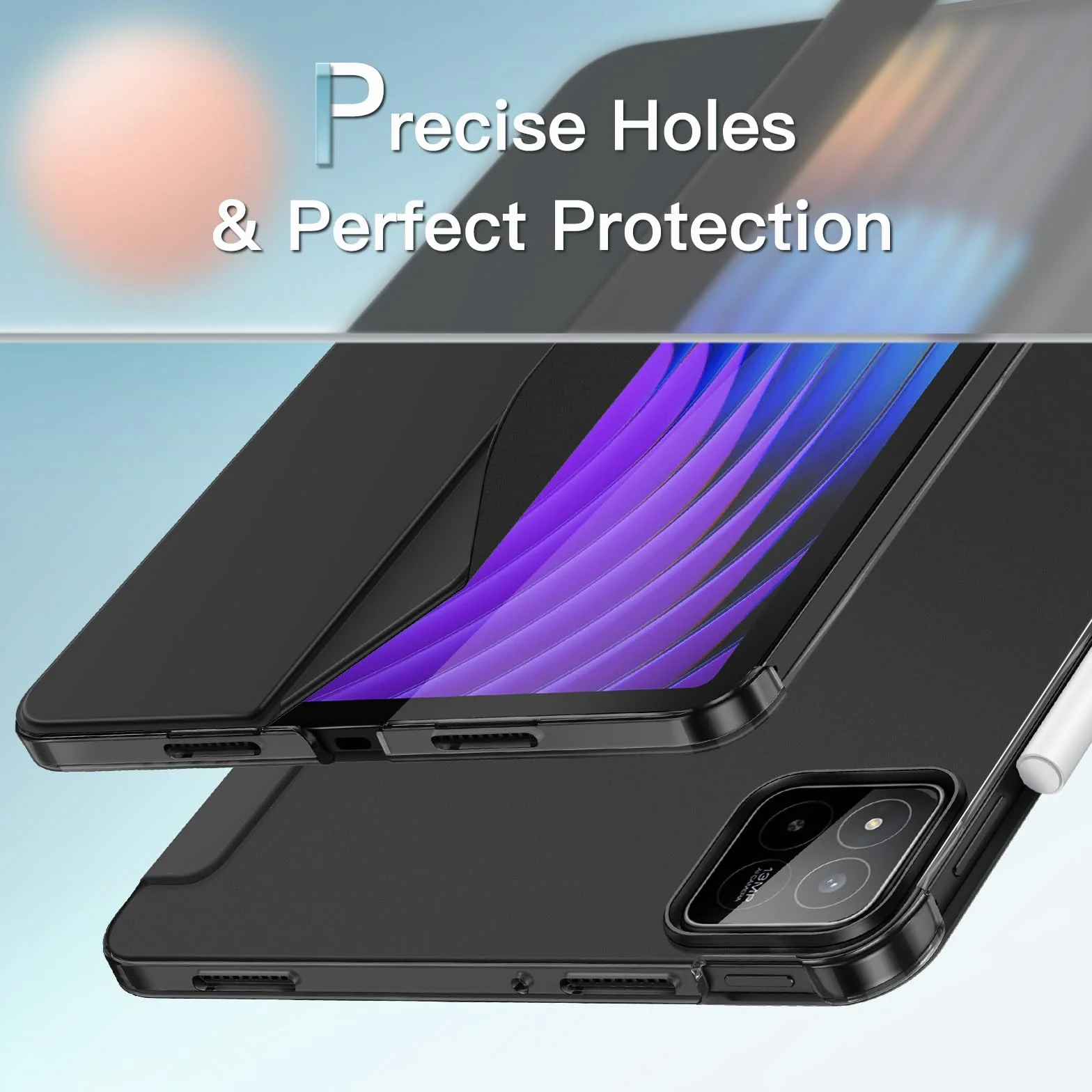 JETech Etui dla Xiaomi Pad 8/8 Pro & Pad 7/7 Pro (11,2 Cala, Model 2026/2025), Szczupły Półprzezroczysty Tył Składane na Trzy Podstawkę Ochronne Osłona Tabletu z Automatycznie Budzi/Spać (Czarny)