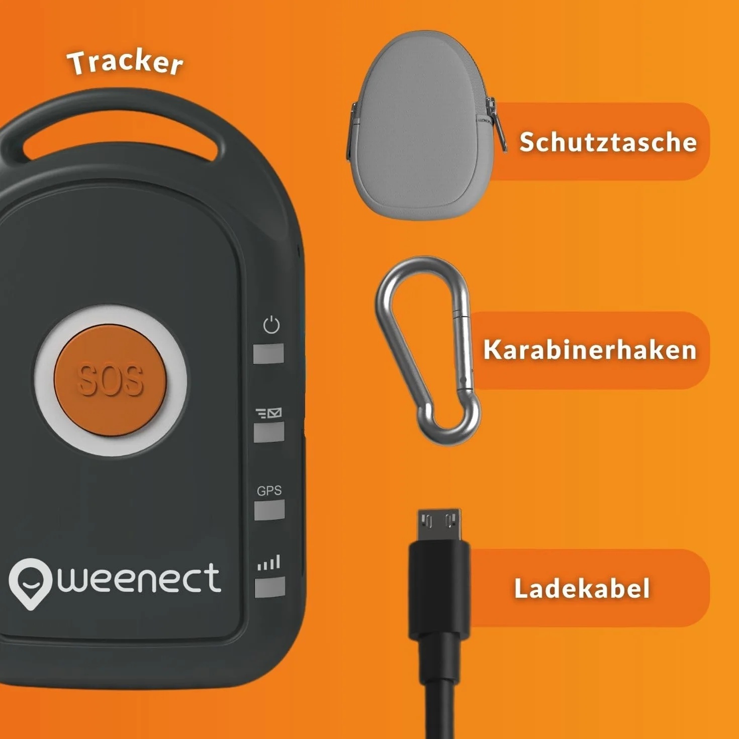 Weenect Przycisk awaryjny GPS dla seniorów 7 dni pracy baterii SOS telefon alarmowy