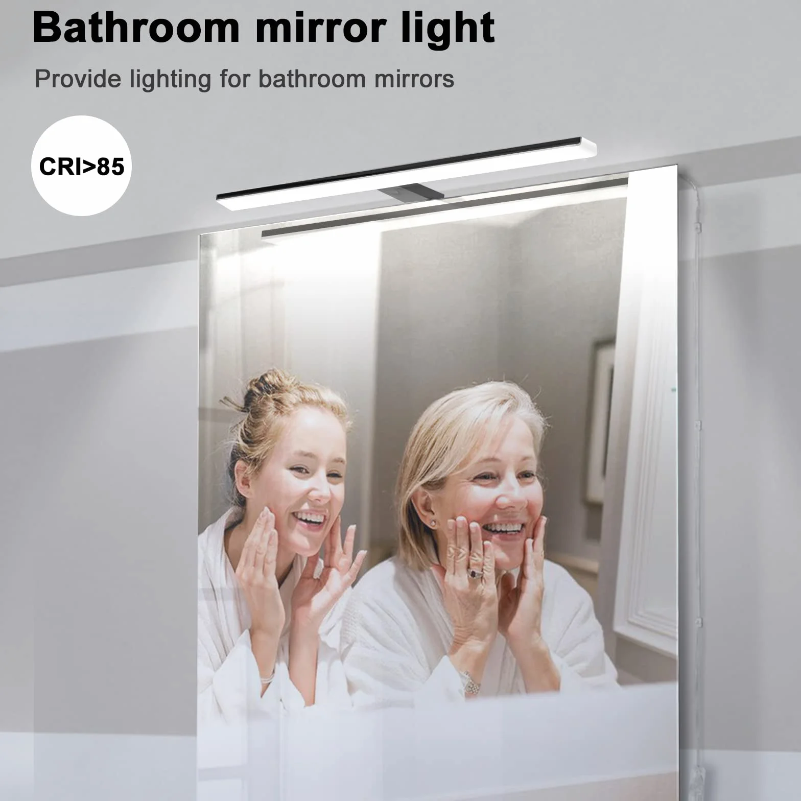LED oświetlenie lustra łazienkowego 10W 820LM, 40cm kinkiet lampa lustrzana z neutralną bielą 6000k,3 w 1 230V oświetlenie lustra szafki łazienkowej IP44 wodoodporny czarny