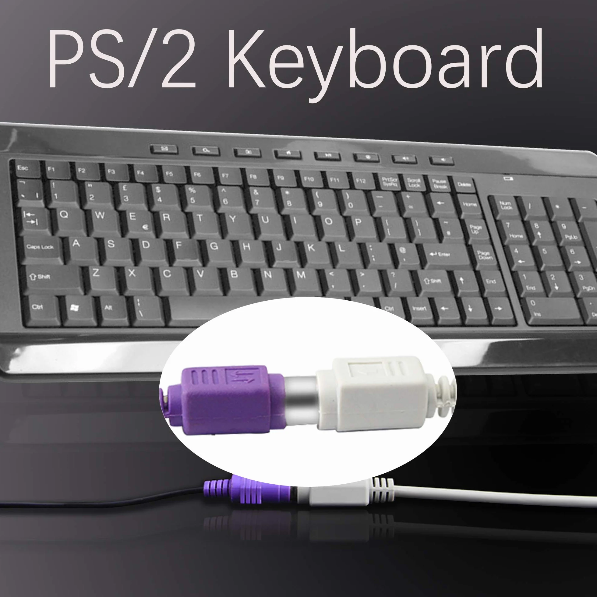 PS2 przedłużacz do myszy i klawiatury, 28AWG 6-pinowy wtyk, okrągła mysz, przedłużenie klawiatury (2,5 m)