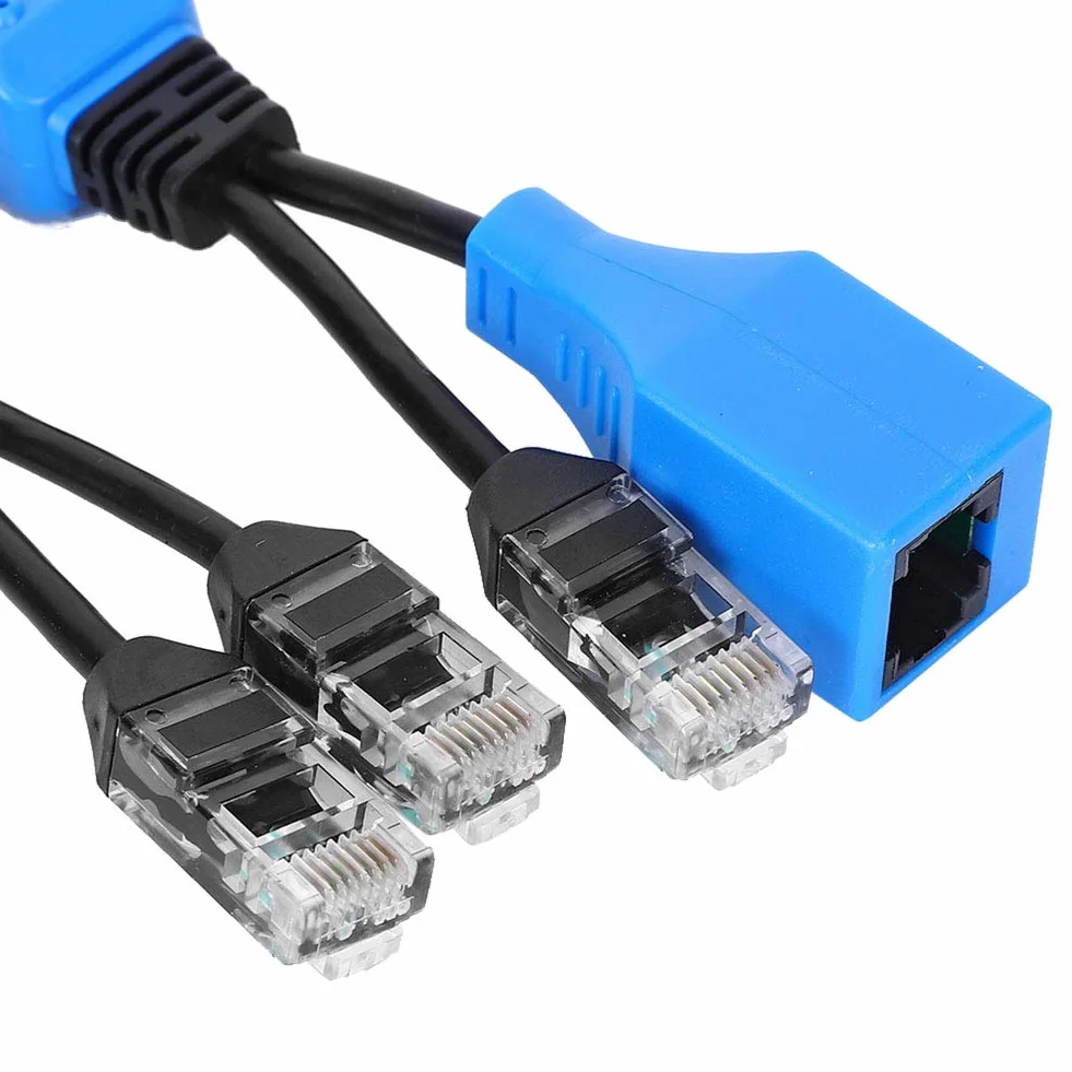 Rozdzielacz Poe 2 szt. Rozdzielacz Rj45 Combiner Złącza Adaptera Poe Zestaw Kabli Zasilających Złącza Kabli Poe