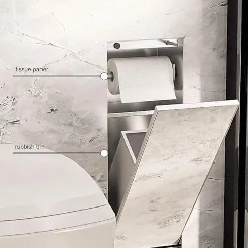 Ukryty stojak toaletowy z metalową szafką do prysznica i łazienki - Slish Black Sto Solut do wspólnych obszarów oszczędzających miejsce nizer i nowoczesny design