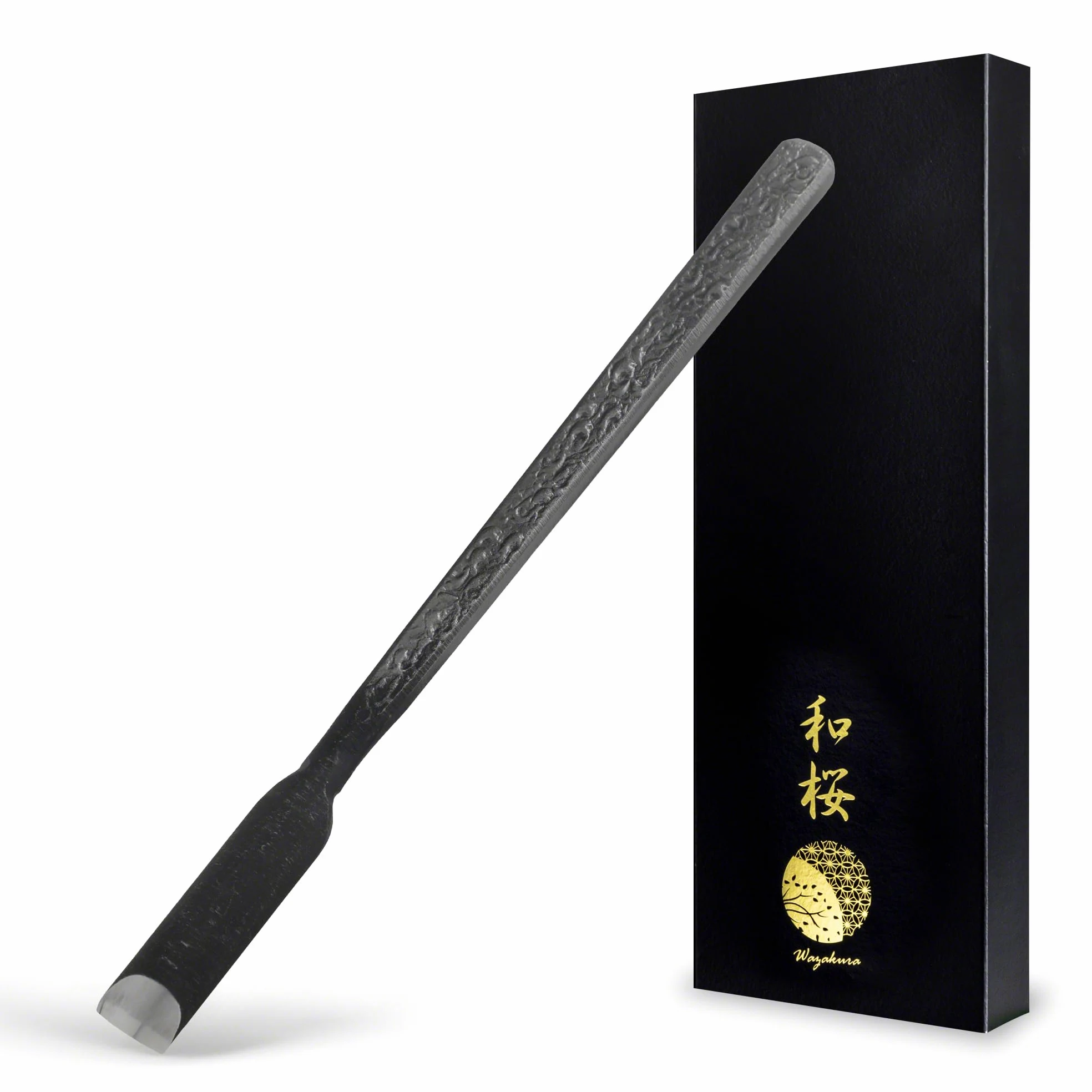 Wazakura Zakrzywione dłuto Bonsai Jin 185 mm (7,2") stal wyprodukowane w Japonii, narzędzie do rzeźbienia martwego drewna, japoński skrobak do kory Jin Shari, szczegółowy żłobienie do obróbki drewna -