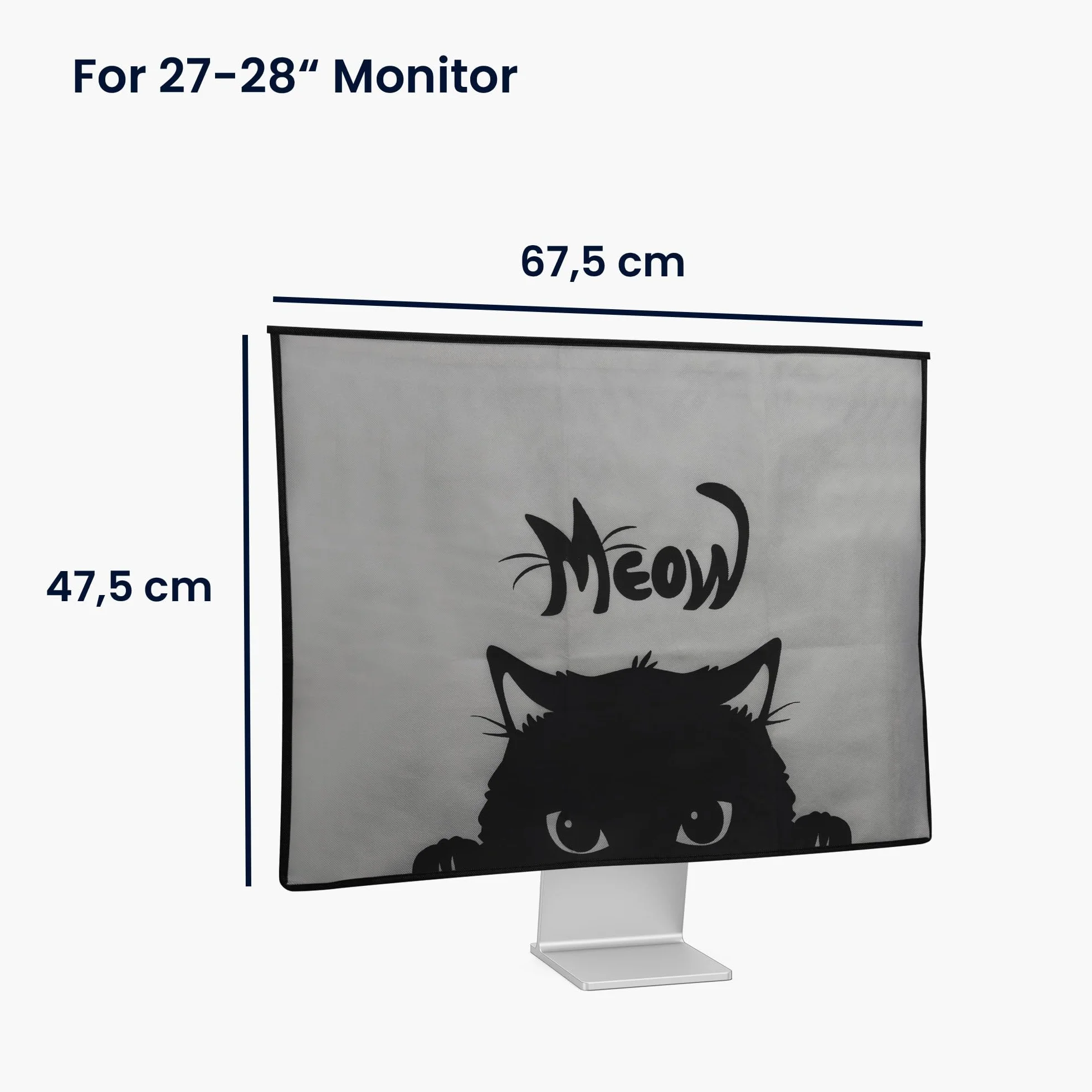 Kwmobile Osłona ekranu kompatybilna z 27-28" monitorem, ochrona ekranu z 2 przegródkami, szaro-czarna