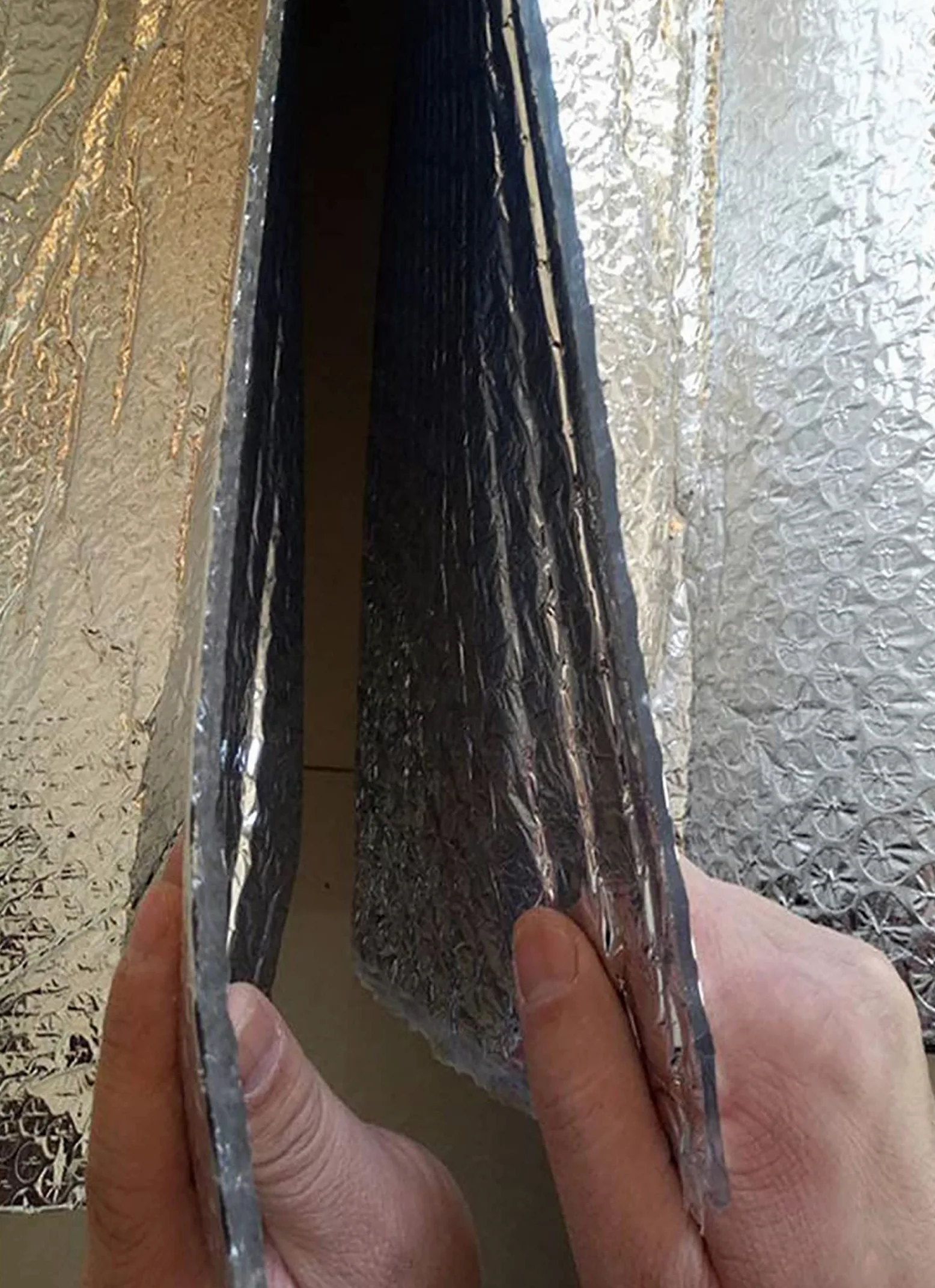 Samoprzylepna podwójna aluminiowa folia bąbelkowa, rolka izolacyjna, folia odblaskowa do szopy, drzwi garażowych, płyta izolacyjna, rozmiar 1 x 10 m