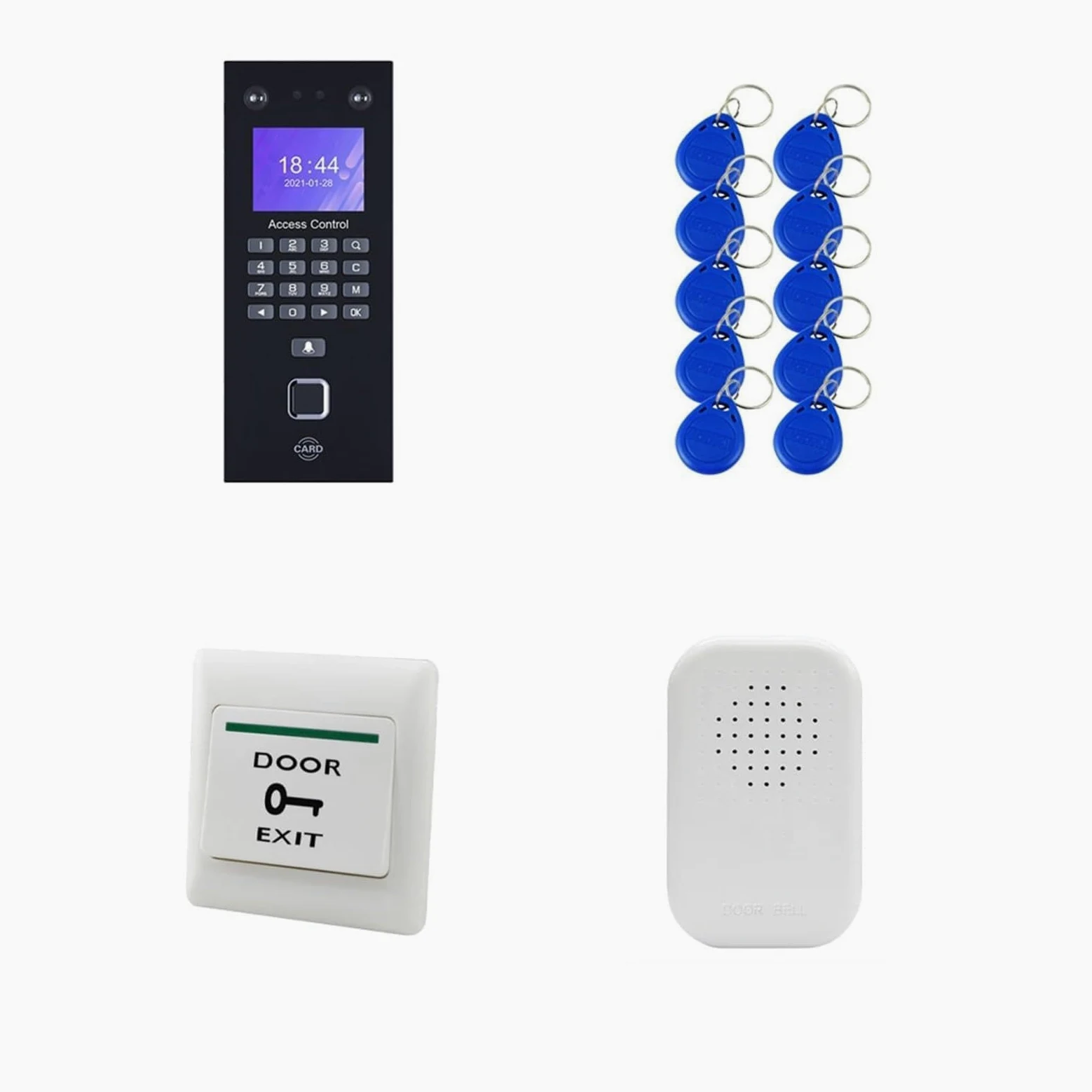 Maszyna do zegara, Biometryczne urządzenie do rozpoznawania linii papilarnych Zestawy do systemu rejestracji czasu pracy RJ45 Sieć LAN Elektroniczna maszyna do biura(Kit-3)