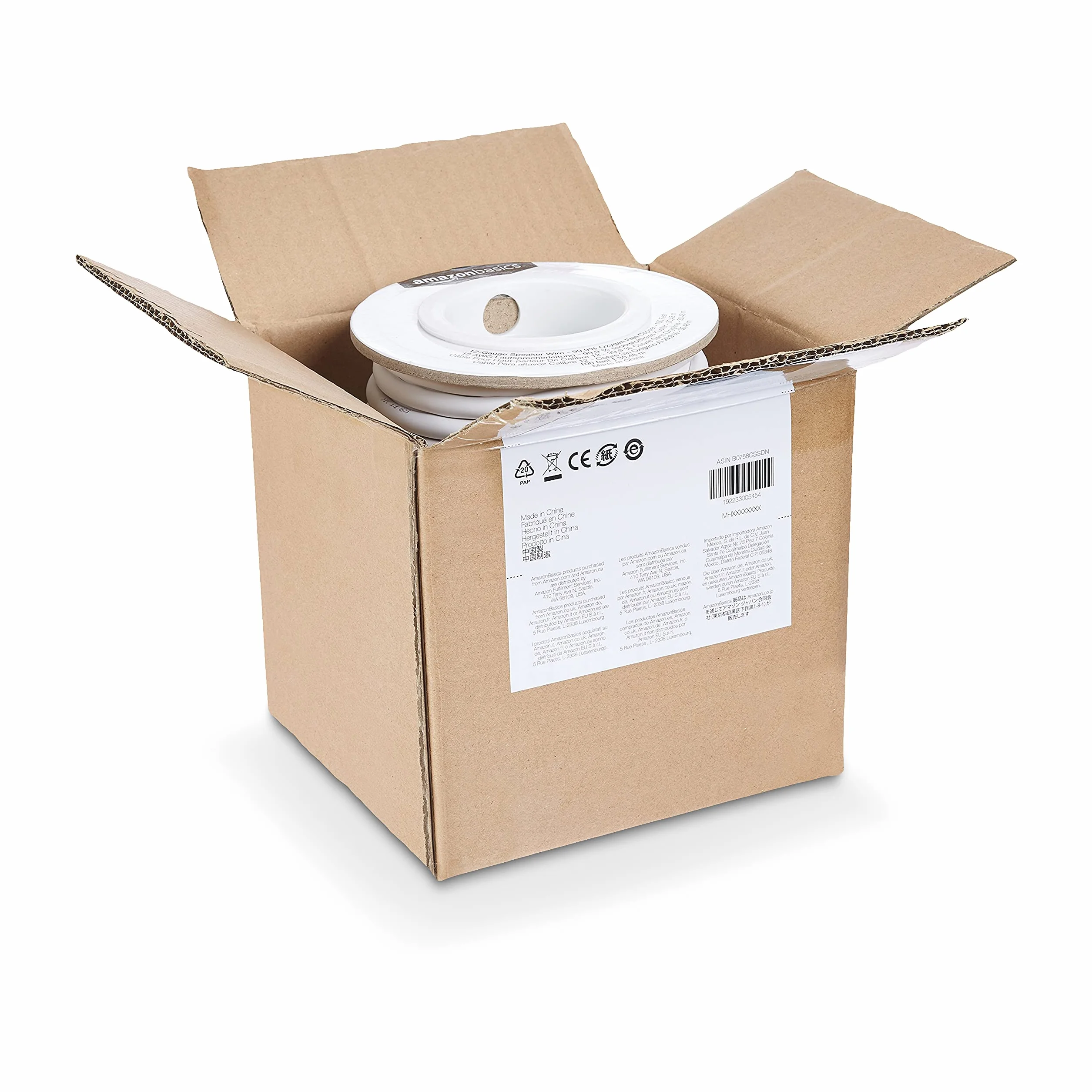 Amazon Basics kabel głośnikowy 12 AWG 99,9% miedzi beztlenowej 30,5 m biały