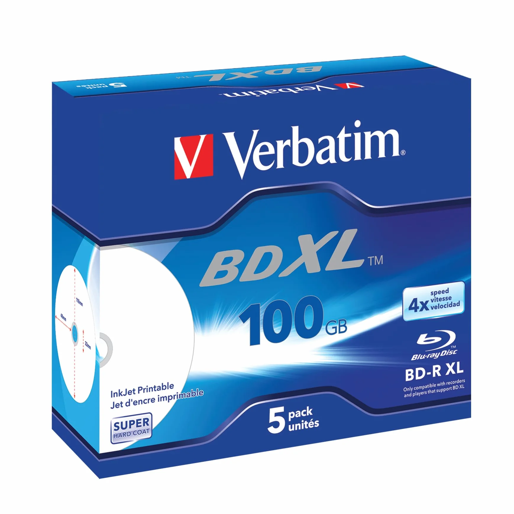 Verbatim BD-R Single Layer 4x Printable Surface Scratchguard Plus 5 sztuk