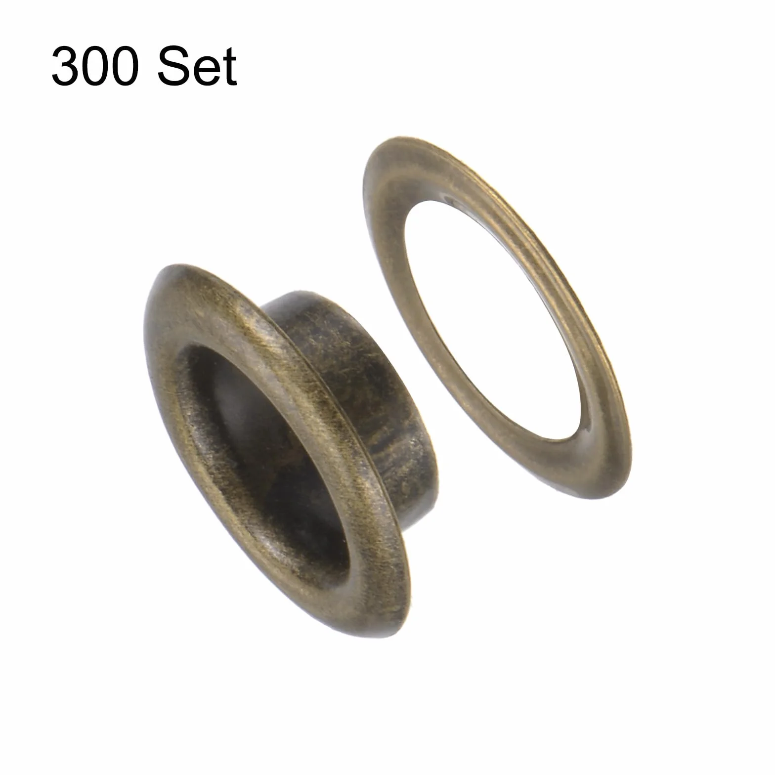 QUARKZMAN 300-częściowy zestaw oczek, metalowe oczka 10 mm, małe oczka z podkładkami do butów, ubrań, pasków, zawieszek, torby, tkaniny, skóry, projektu "zrób to sam" (brąz)